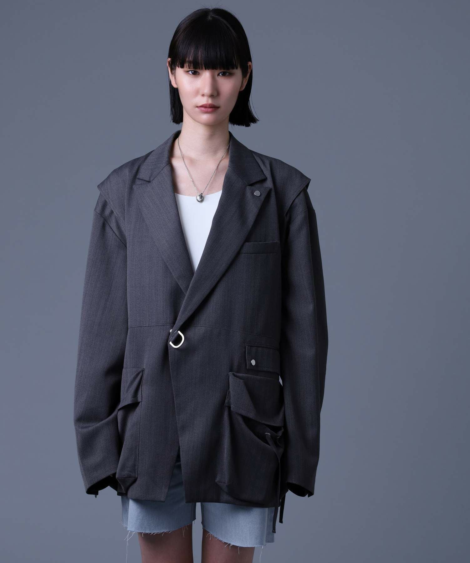 限定展開】“LH-1”ワイドタテガミダブルリングネックレス（シルバー