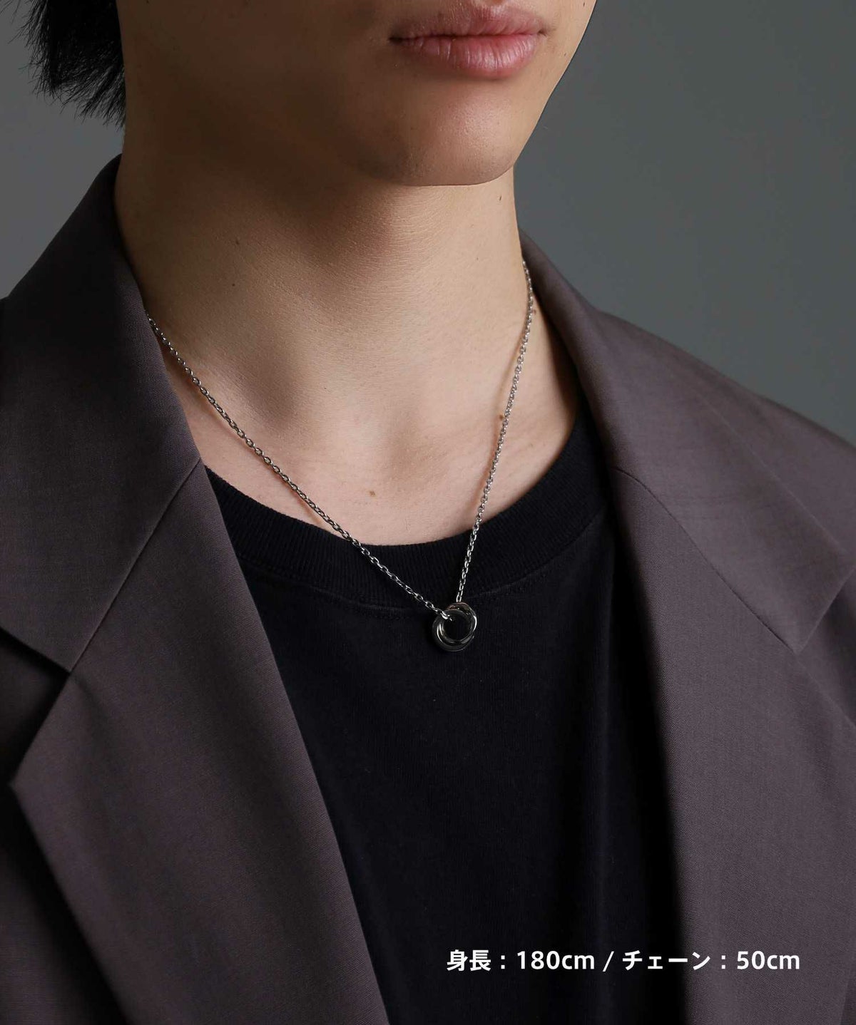 【WEB限定】ラウンドタテガミダブルリングネックレス/サージカルステンレス316L（金属アレルギー対応）
