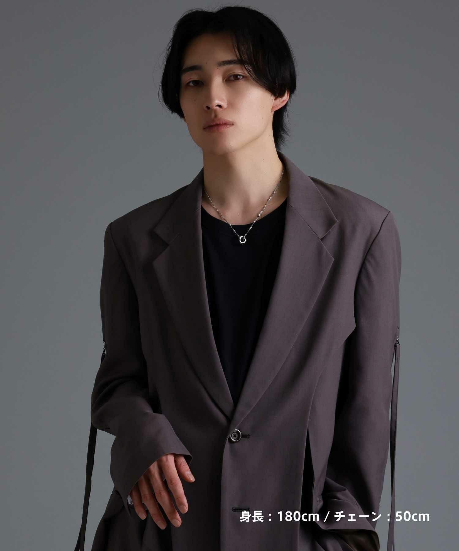 【WEB限定】ラウンドタテガミダブルリングネックレス/サージカルステンレス316L（金属アレルギー対応）