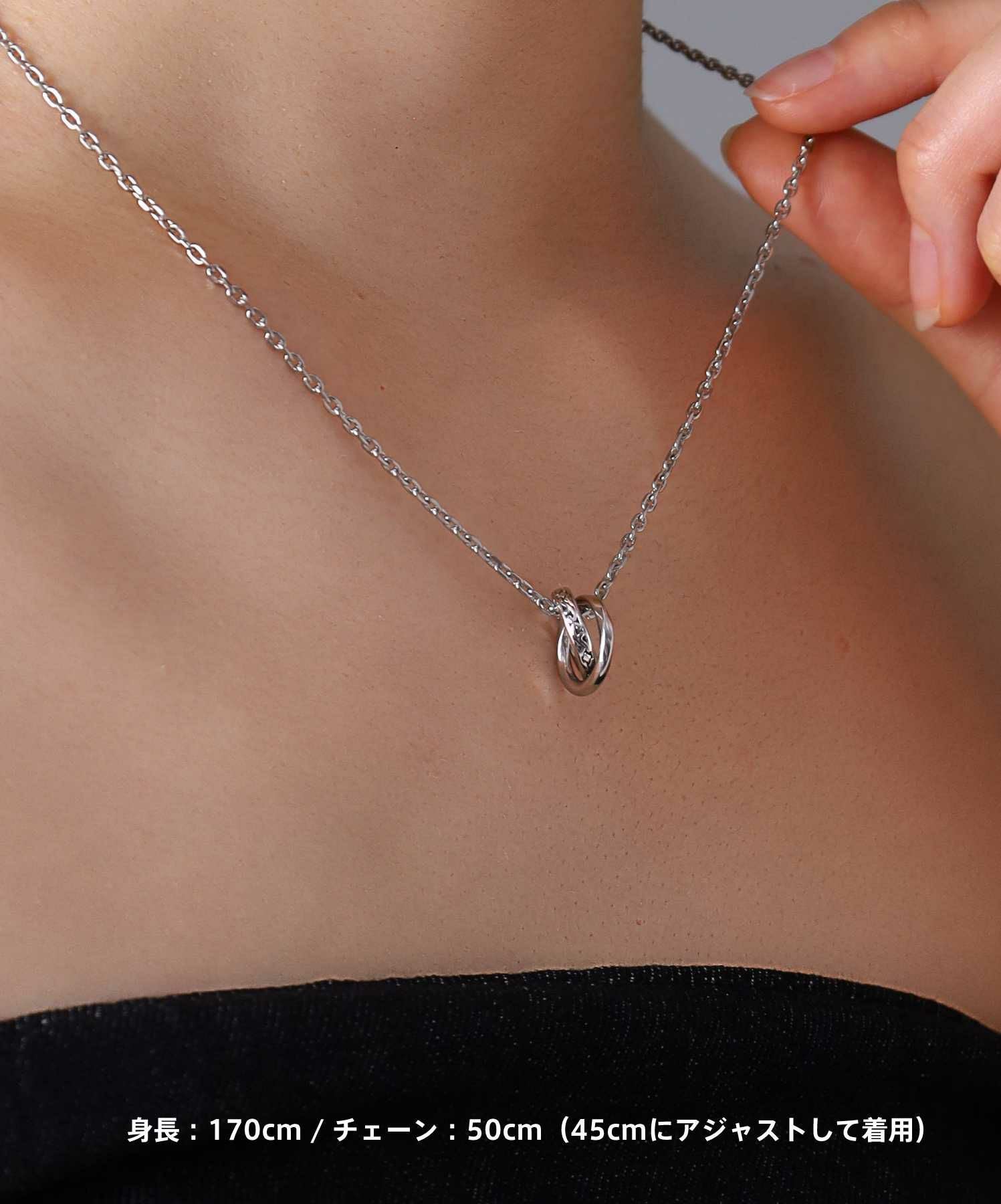 限定展開】“LH-1”ラウンドタテガミダブルリングネックレス（シルバー