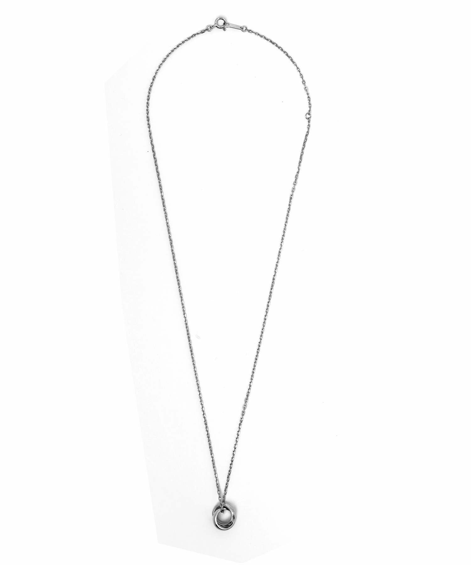 ダブルリングネックレス/ツイストテクスチャー/シルバー925