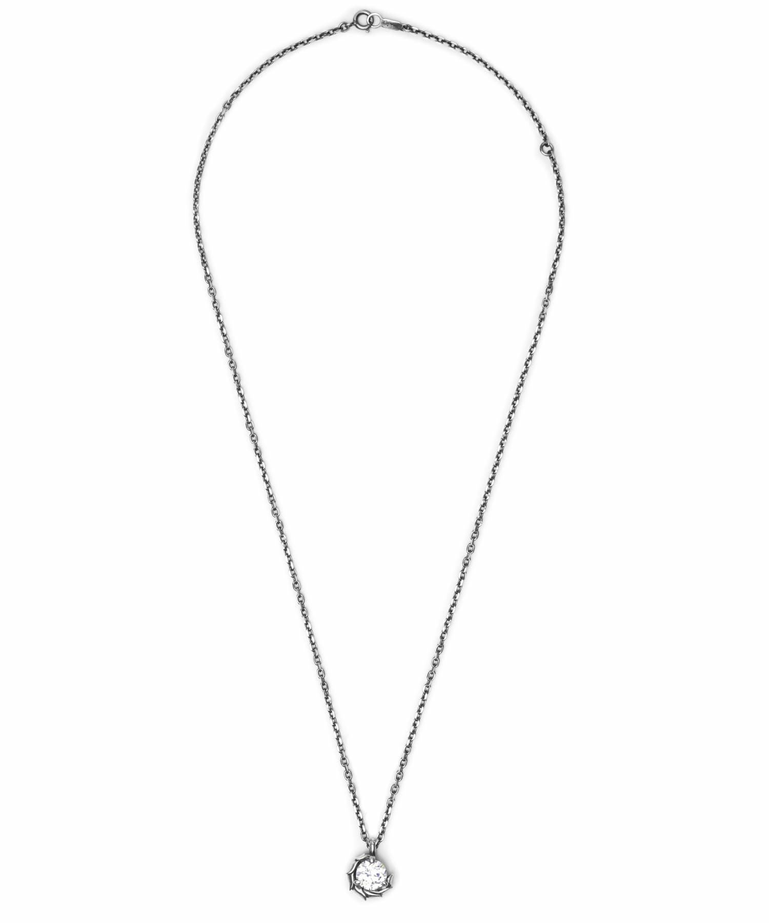 タテガミサイドシルバーネックレス/クリアジルコニア/シルバー925