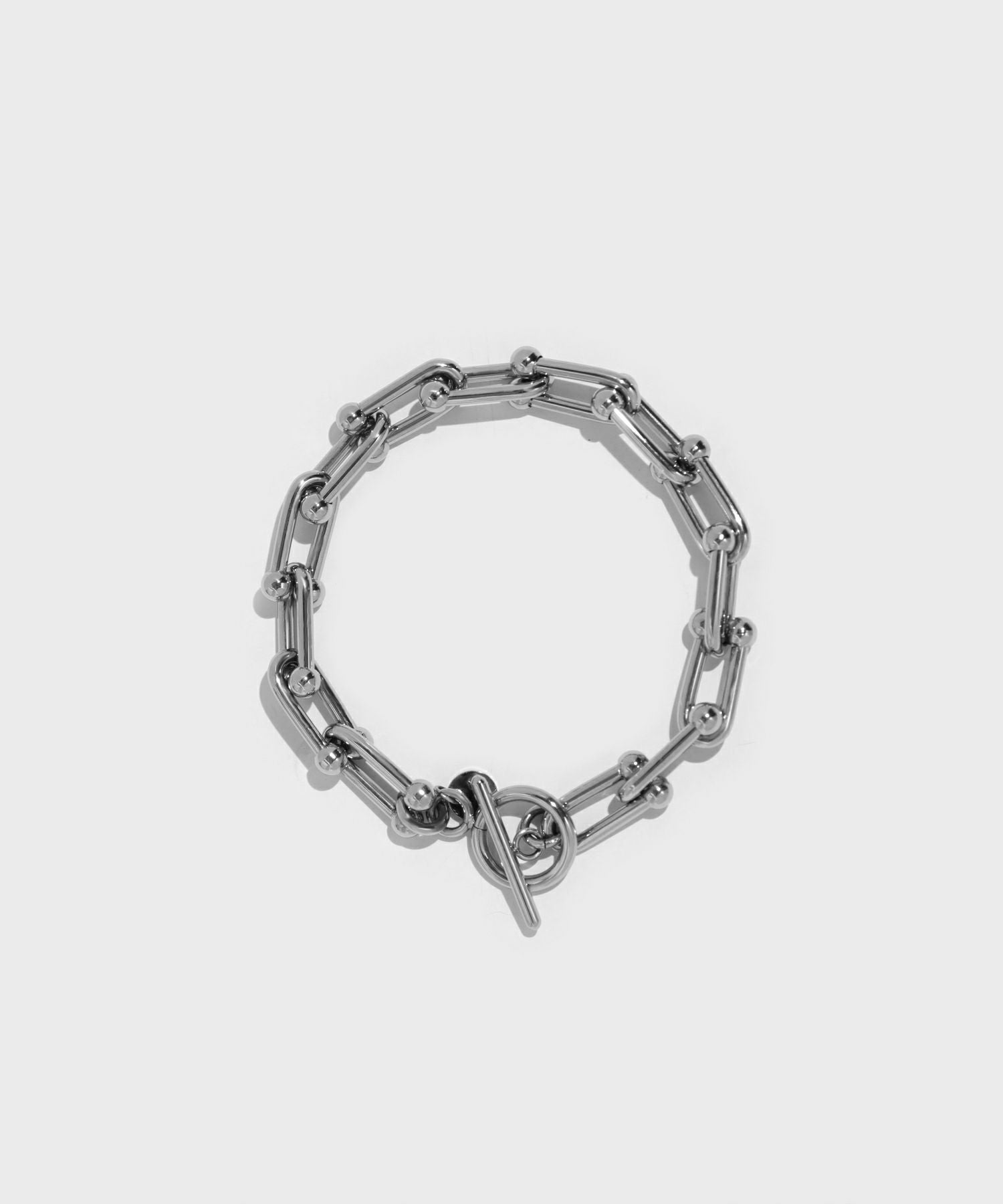 Moment”リンクホースシューチェーンブレスレット/シルバー/サージカル