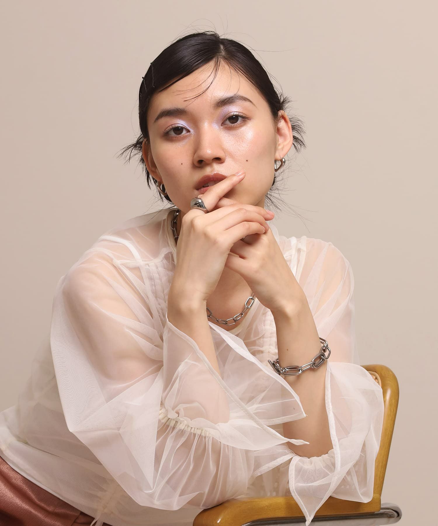 LHME（エルエイチエムイー） > ボリュームハーフダブルチェーンブレスレット/サージカルステンレス316L