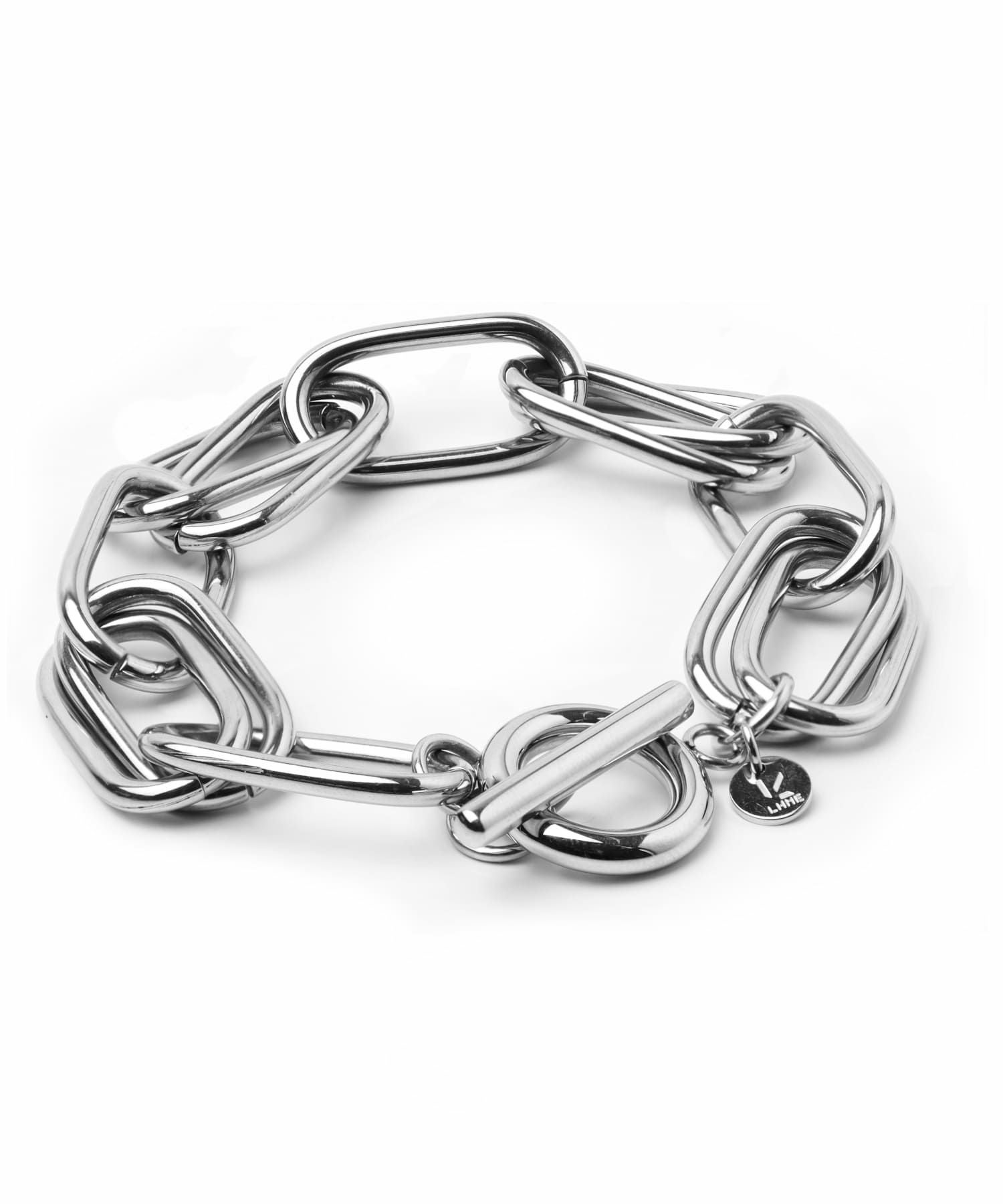 Moment”ボリュームハーフダブルチェーンブレスレット/シルバー