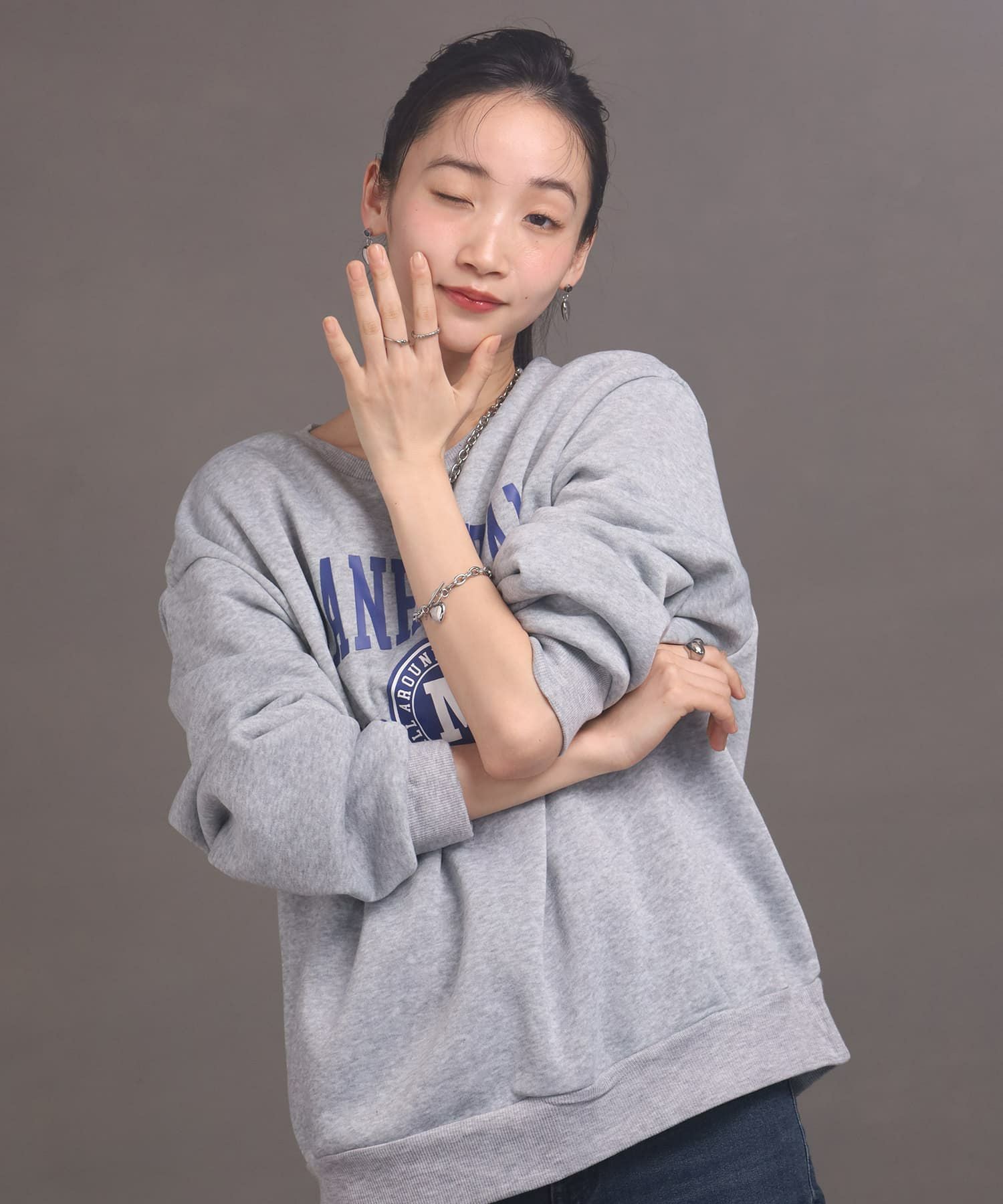 ポイントハートチェーンブレスレット/サージカルステンレス316L