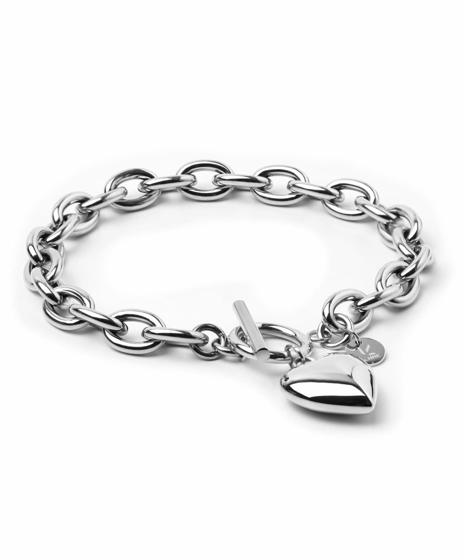 ポイントハートチェーンブレスレット/サージカルステンレス316L