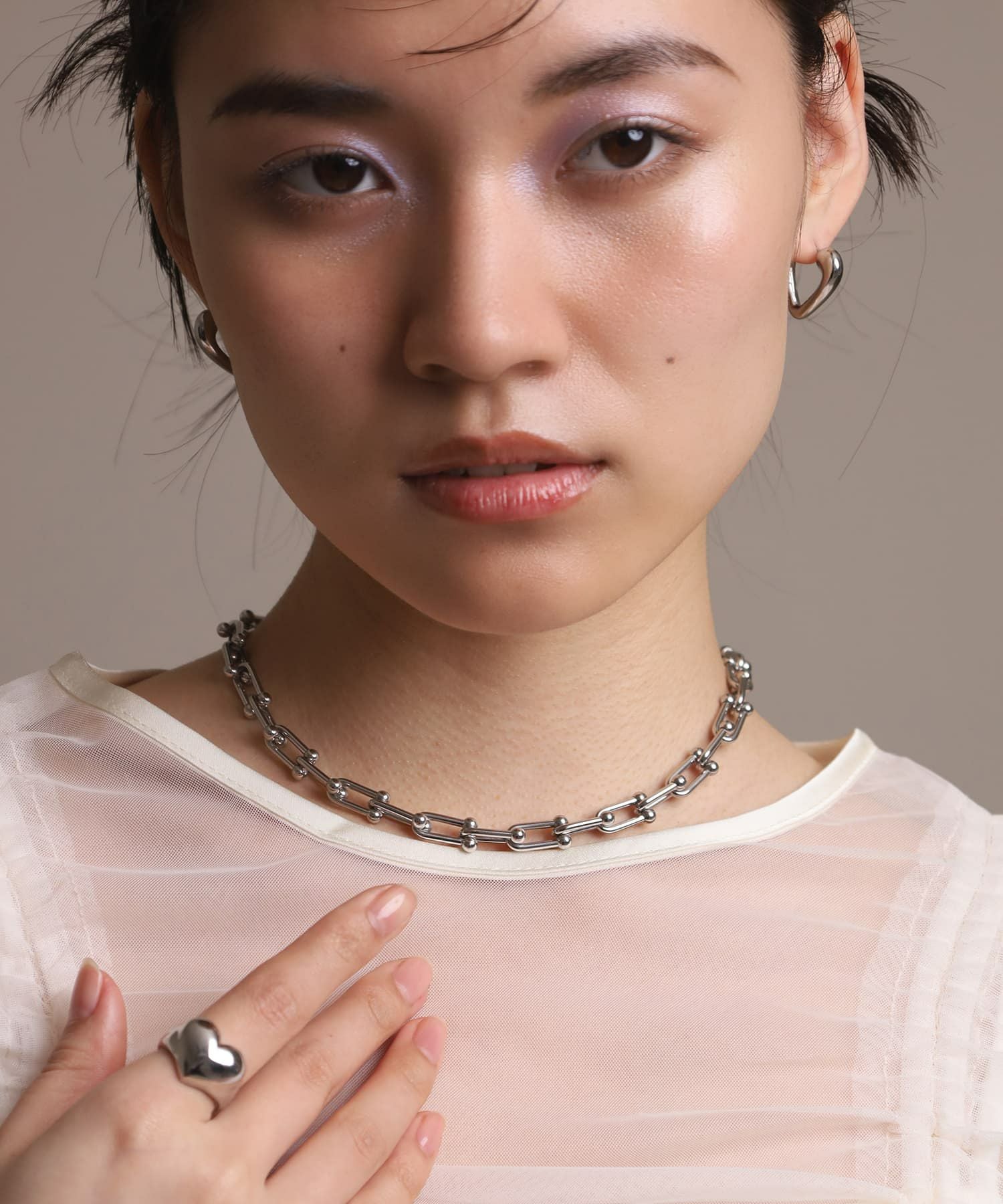 LHME（エルエイチエムイー） > リンクホースシューチェーンネックレス/シルバー/サージカルステンレス316L