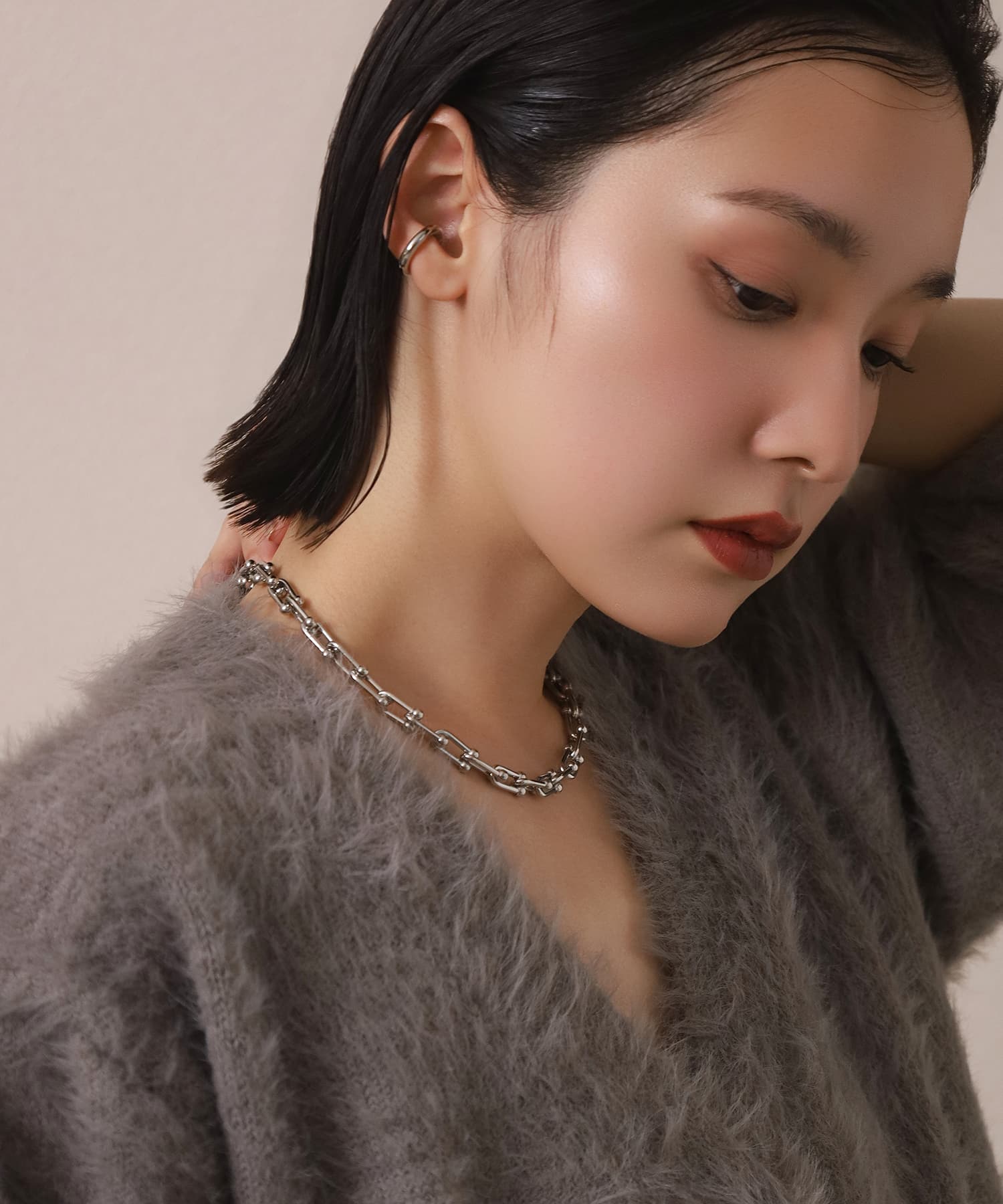 LHME（エルエイチエムイー） > リンクホースシューチェーンネックレス/シルバー/サージカルステンレス316L