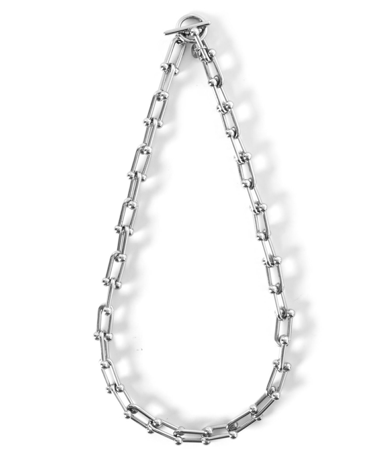 Moment”リンクホースシューチェーンネックレス/シルバー/サージカル