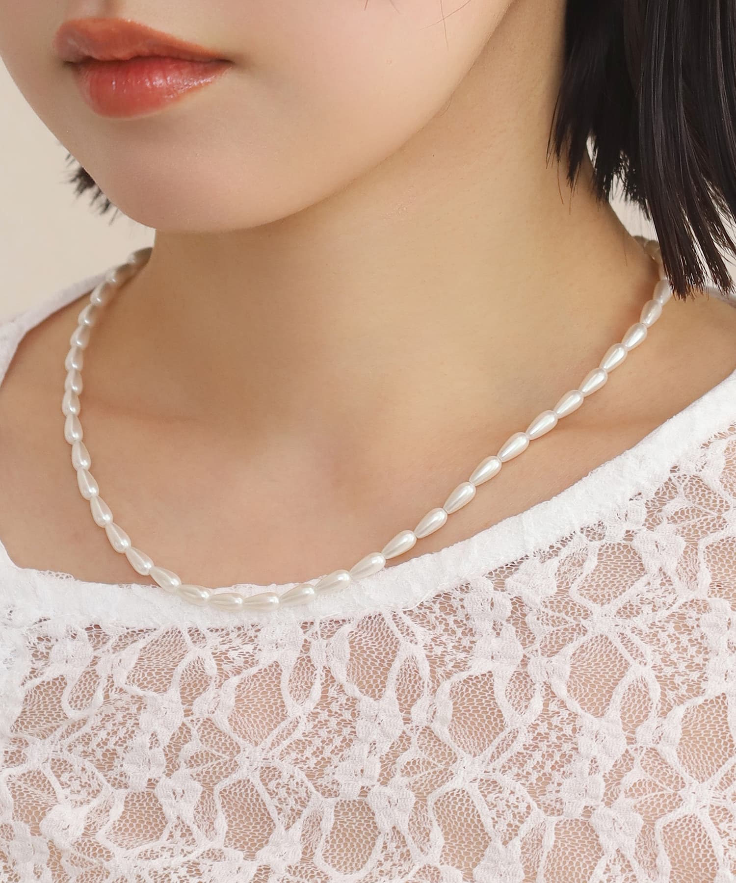 LHME（エルエイチエムイー） > “MELLOW”スモールバロックパールネックレス/ゴールド/サージカルステンレス316L（金属アレルギー対応）