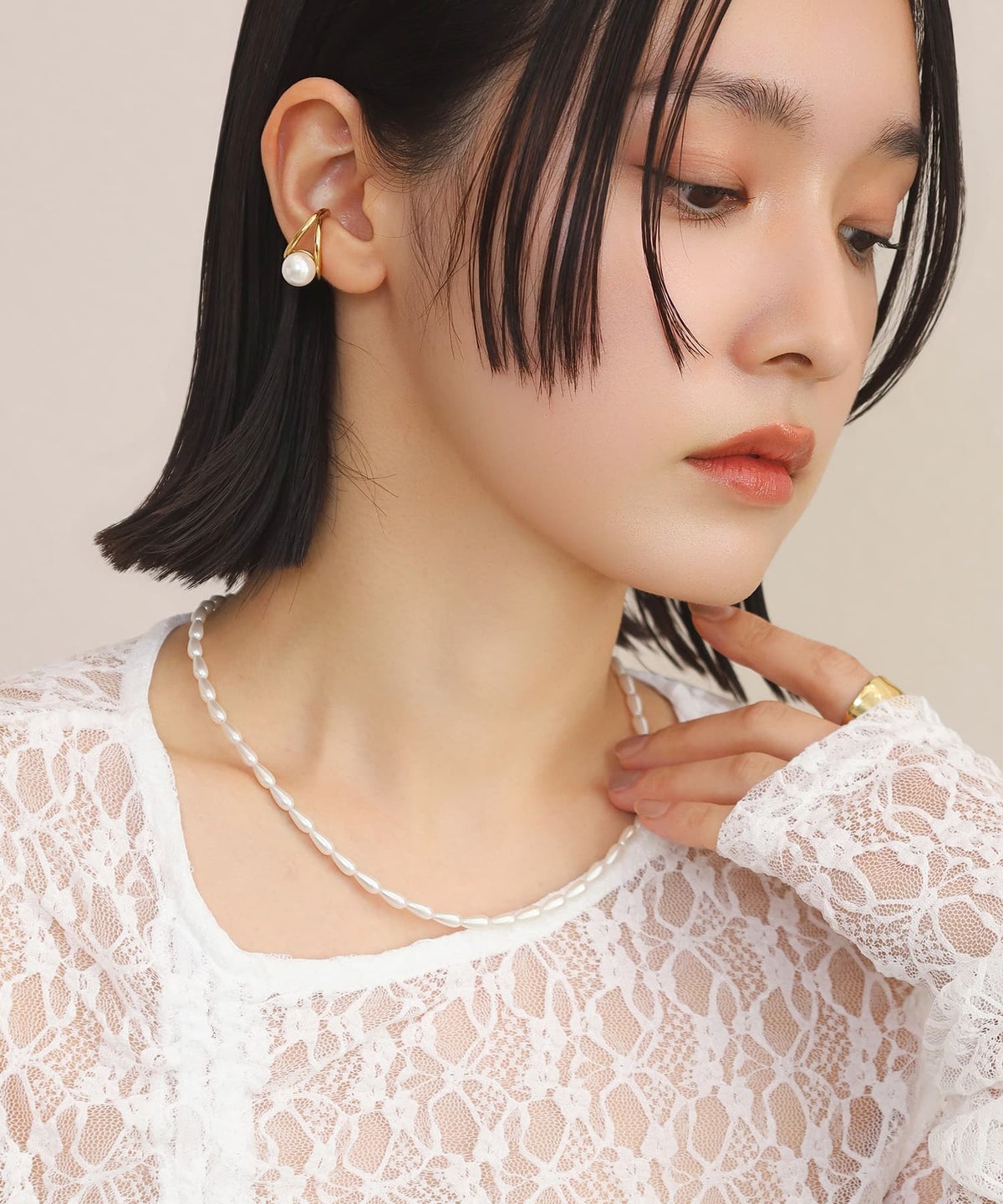 LHME（エルエイチエムイー） > “MELLOW”スモールバロックパールネックレス/ゴールド/サージカルステンレス316L（金属アレルギー対応）