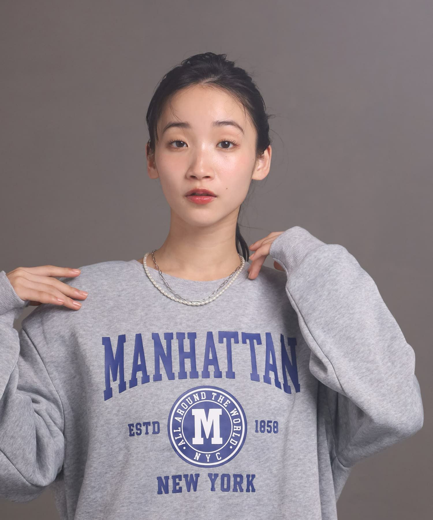 LHME（エルエイチエムイー） > “MELLOW”バロックパール×チェーン2連ネックレス/シルバー/サージカルステンレス316L（金属アレルギー対応）