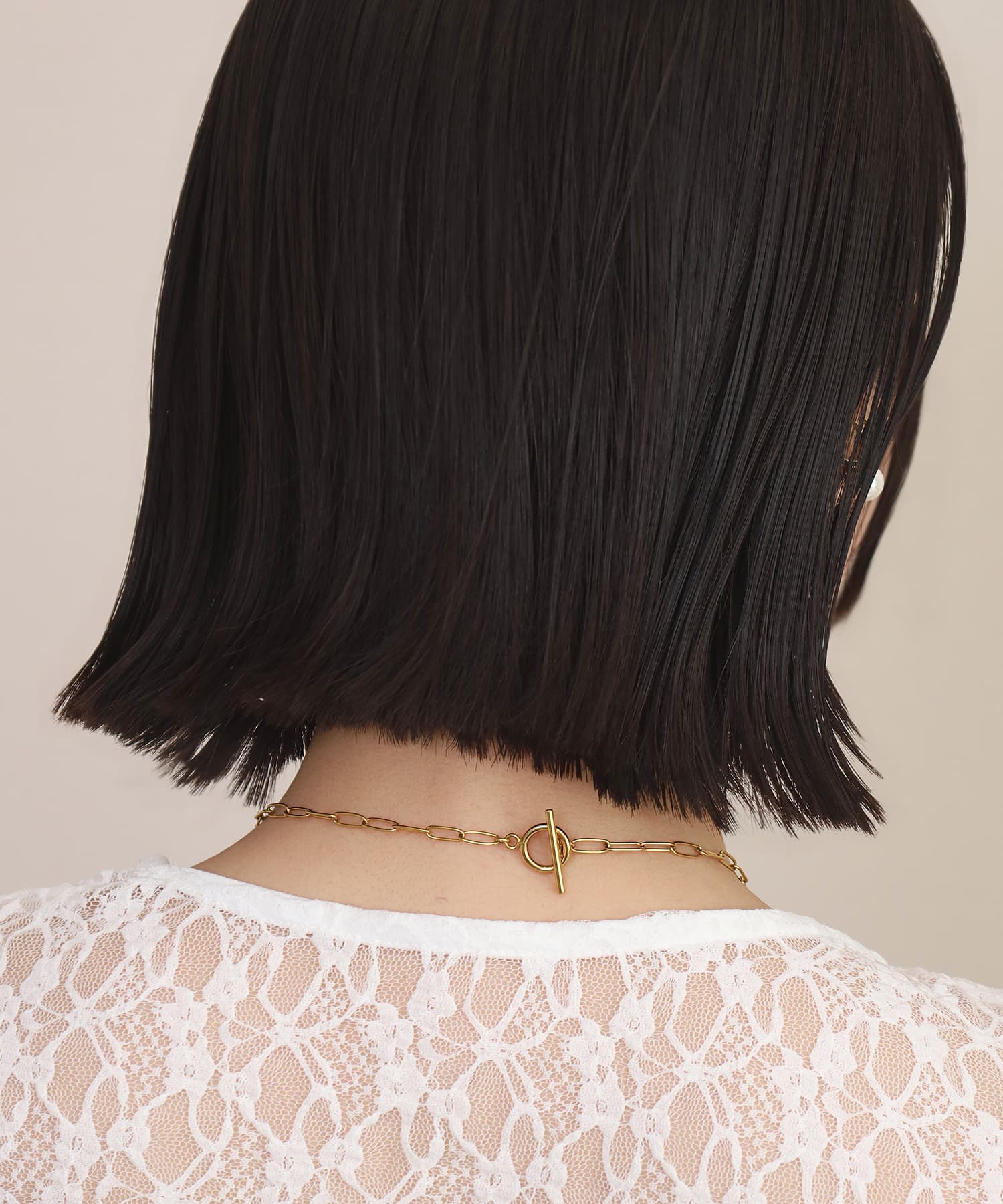 LHME（エルエイチエムイー） > “MELLOW”ハーフバロックパールネックレス/ゴールド/サージカルステンレス316L（金属アレルギー対応）