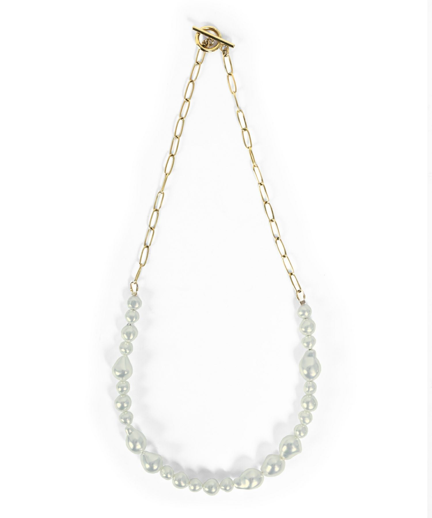 MELLOW”ハーフバロックパールネックレス/ゴールド/サージカル