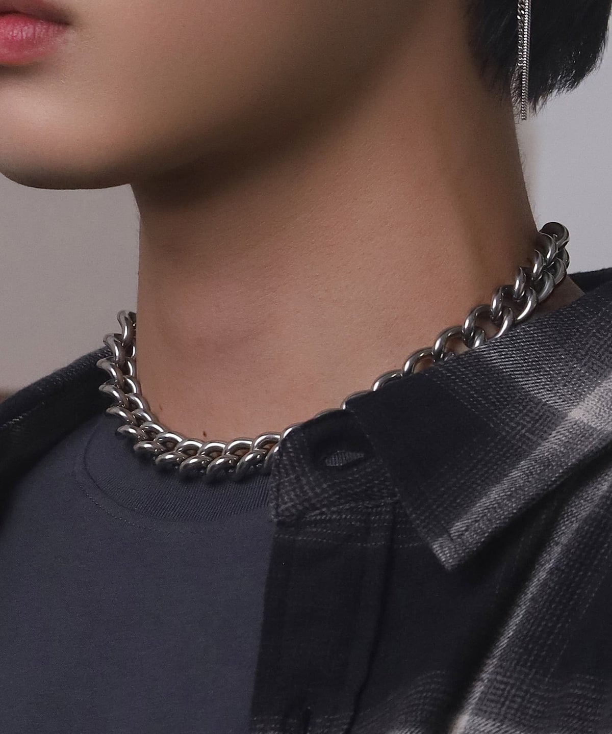 LHME（エルエイチエムイー） > “Moment”ボリュームチェーンチョーカーネックレス/シルバー/サージカルステンレス316L（金属アレルギー対応）