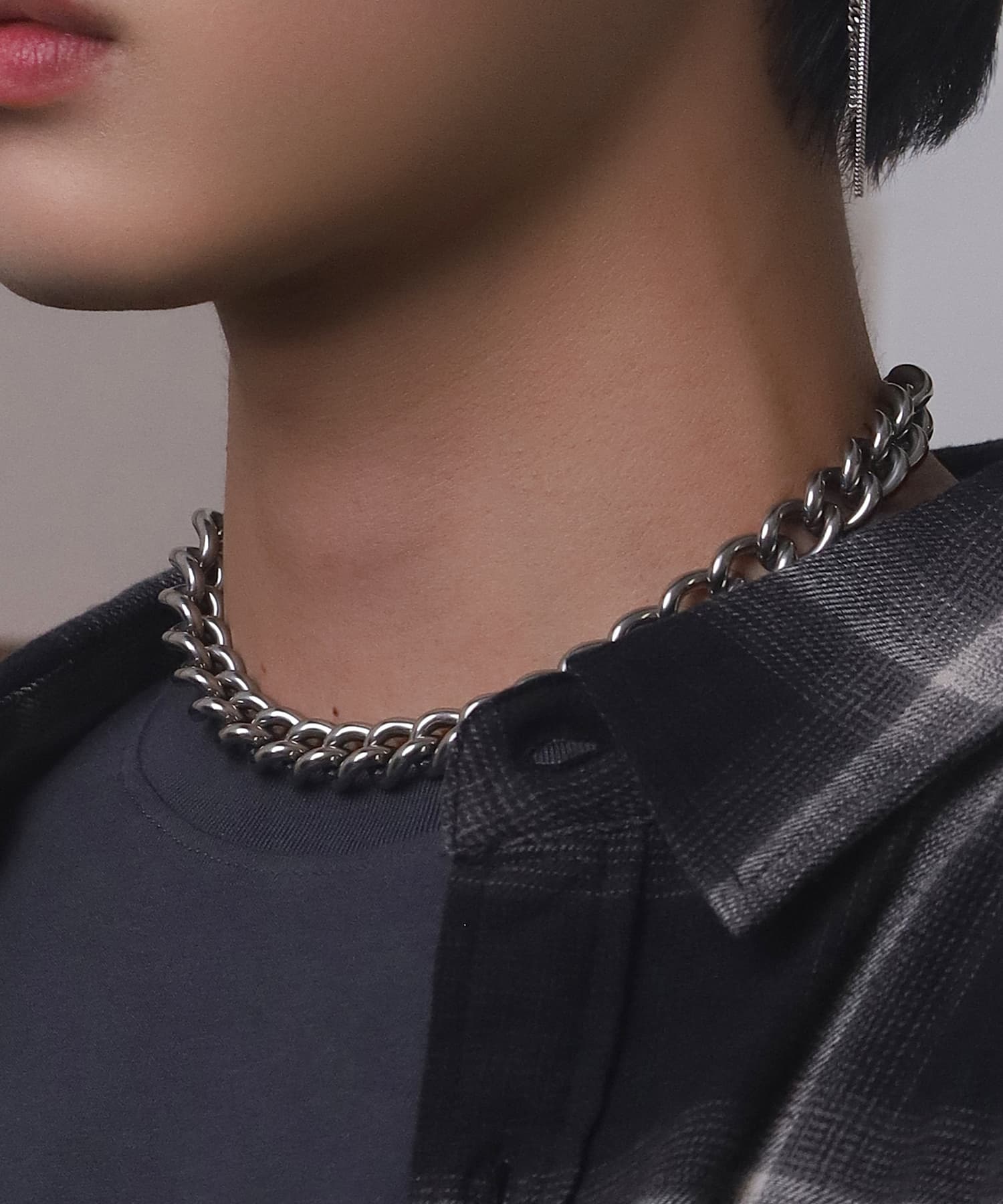 LHME（エルエイチエムイー） > “Moment”ボリュームチェーンチョーカーネックレス/シルバー/サージカルステンレス316L（金属アレルギー対応）
