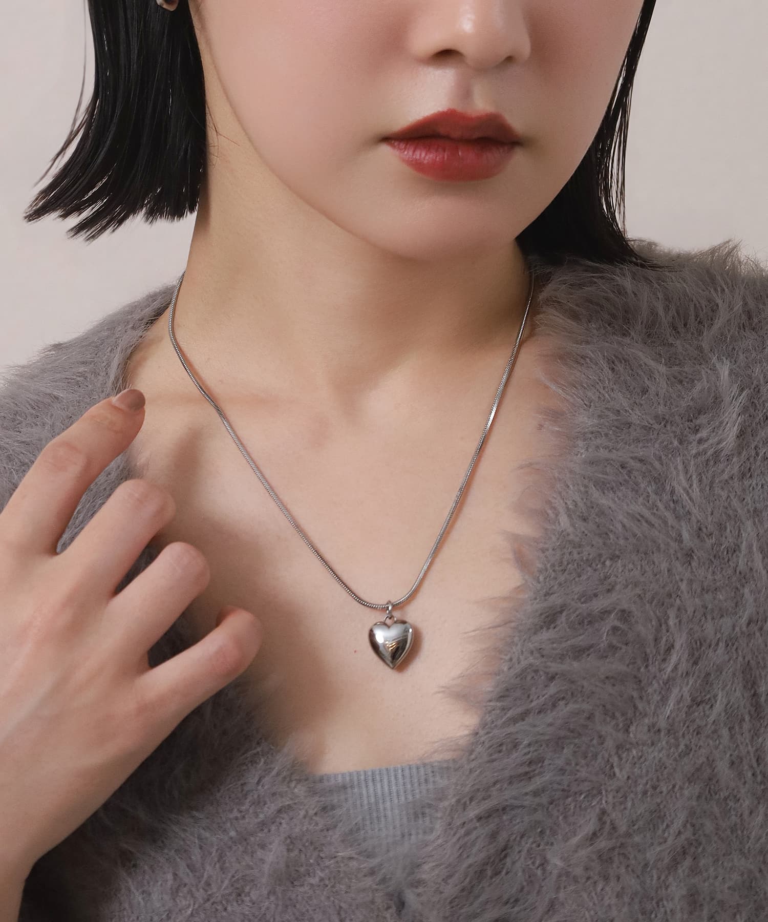  “Moment”2wayベネチアンポイントハートネックレス/シルバー/サージカルステンレス316L（金属アレルギー対応）