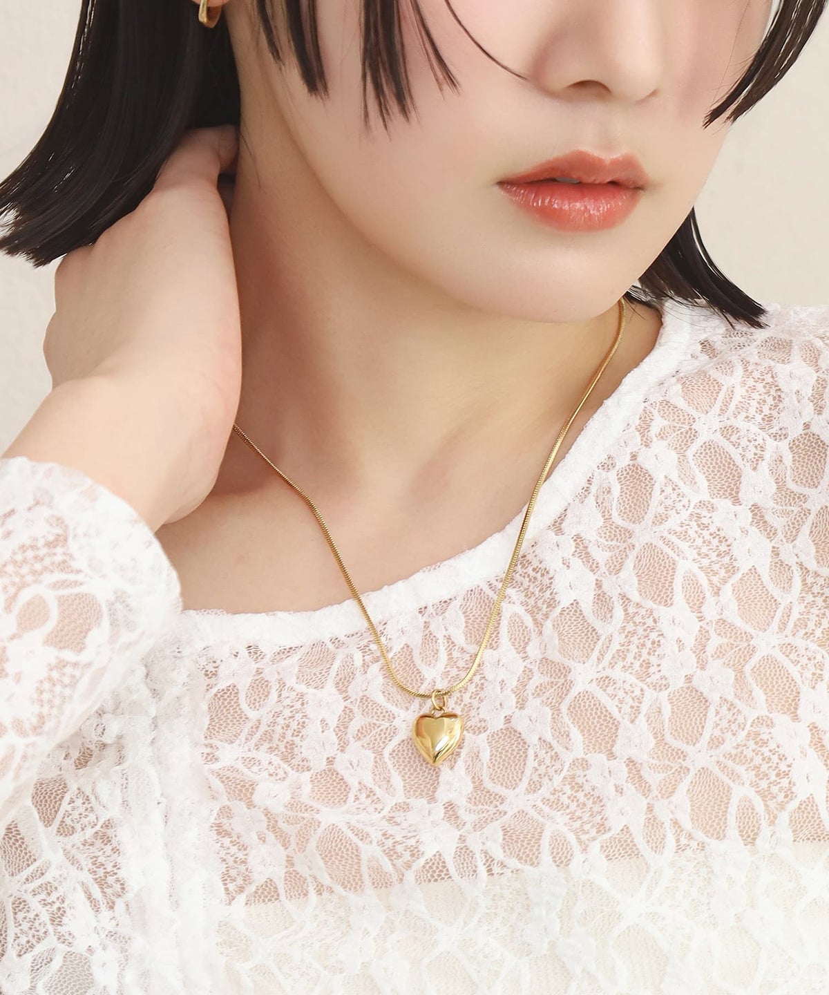 LHME（エルエイチエムイー） > “Moment”2wayベネチアンポイントハートネックレス/ゴールド/サージカルステンレス316L（金属アレルギー対応）