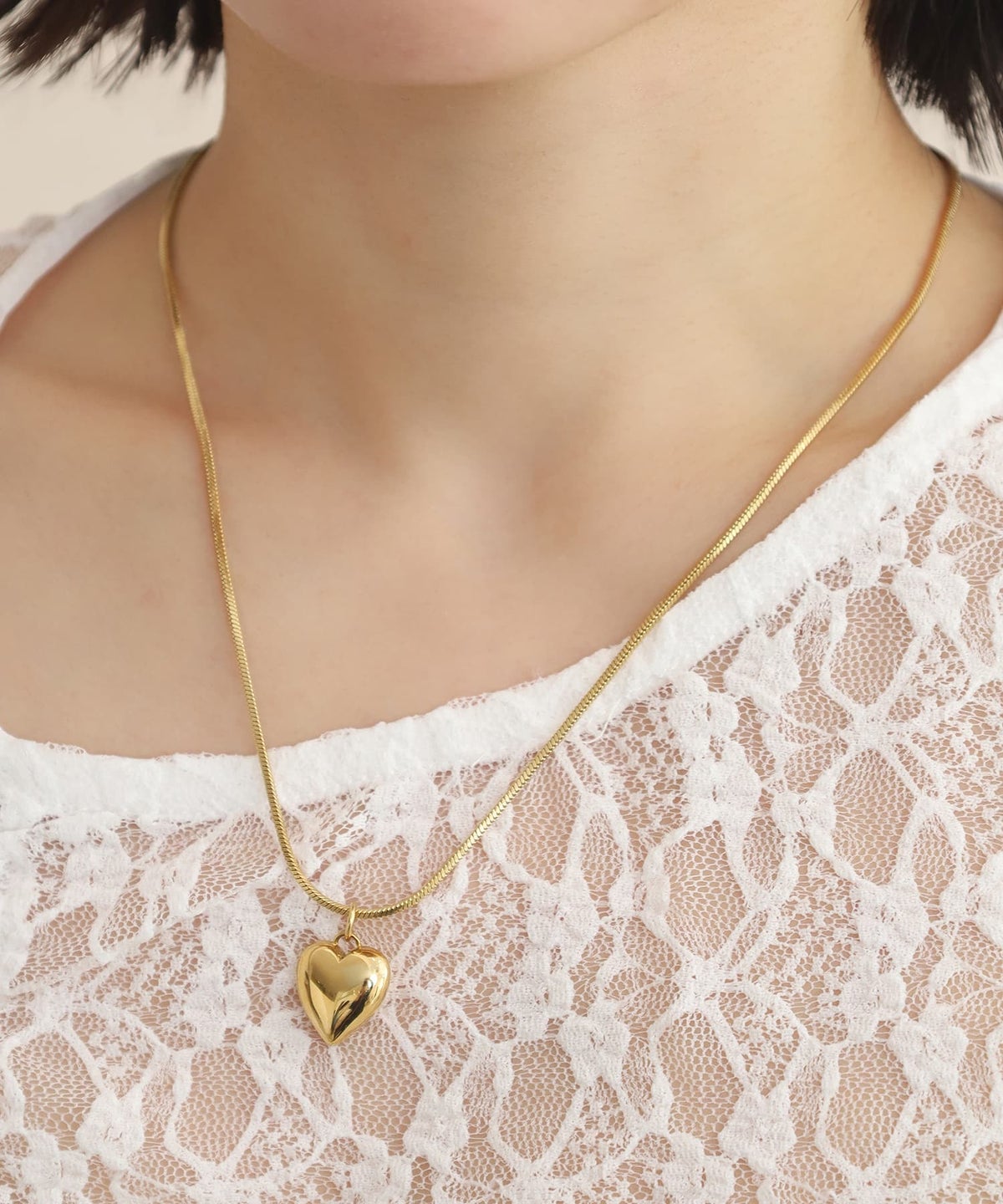 LHME（エルエイチエムイー） > “Moment”2wayベネチアンポイントハートネックレス/ゴールド/サージカルステンレス316L（金属アレルギー対応）