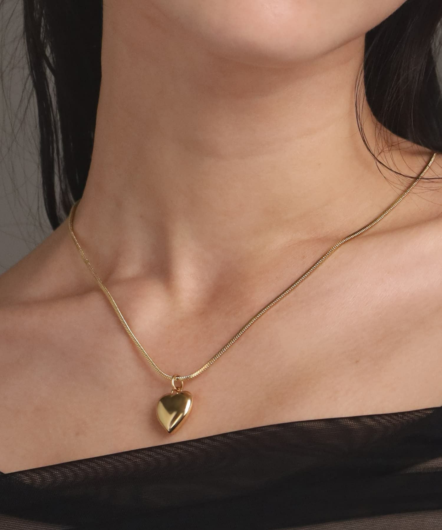 Moment”2wayベネチアンポイントハートネックレス/ゴールド/サージカル