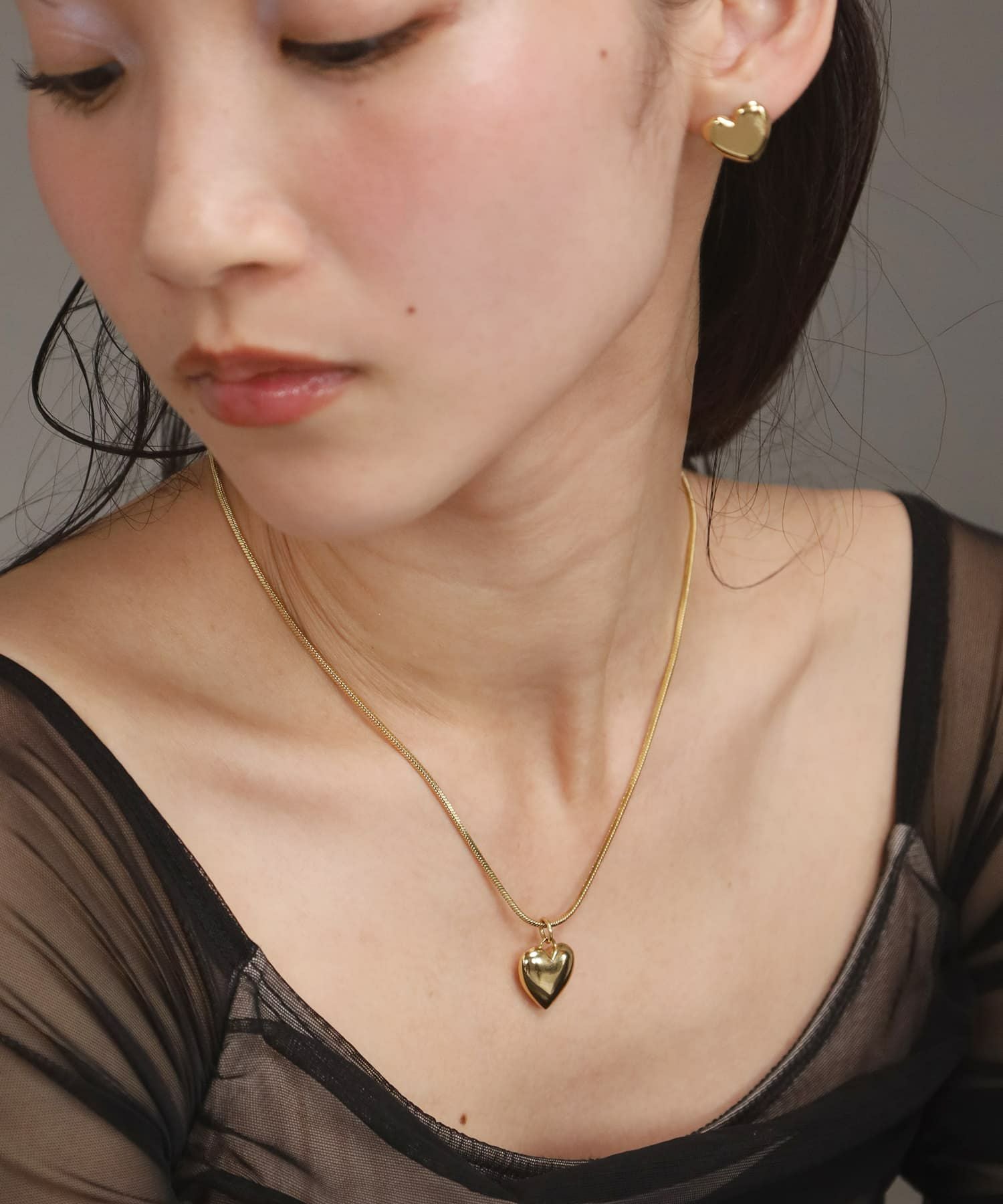 Moment”2wayベネチアンポイントハートネックレス/ゴールド/サージカル