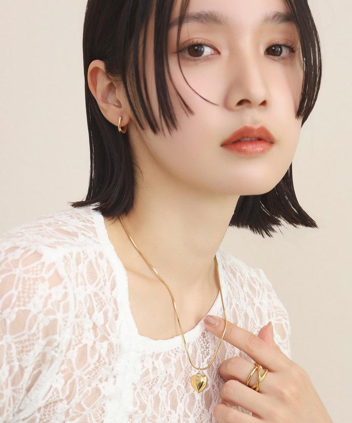 LHME（エルエイチエムイー） > “Moment”2wayベネチアンポイントハートネックレス/ゴールド/サージカルステンレス316L（金属アレルギー対応）
