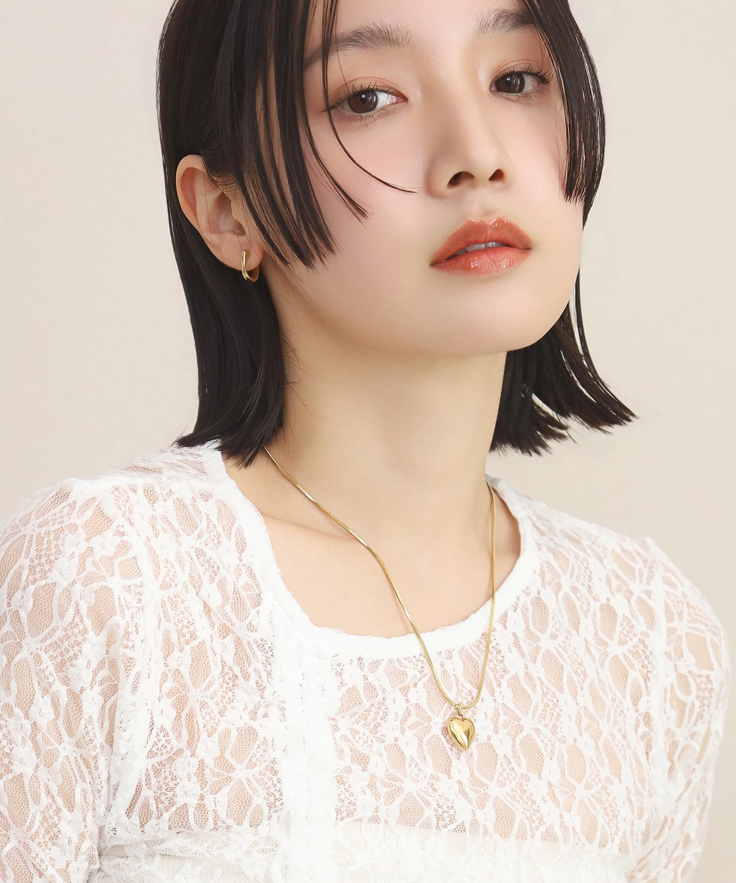 LHME（エルエイチエムイー） > “Moment”2wayベネチアンポイントハートネックレス/ゴールド/サージカルステンレス316L（金属アレルギー対応）