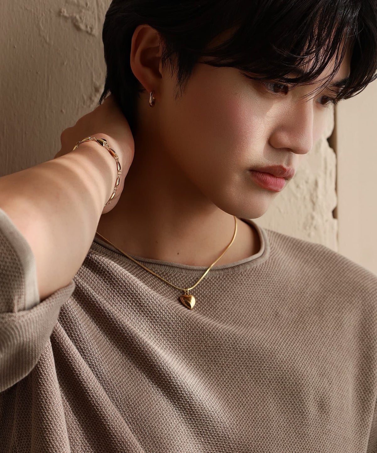 LHME（エルエイチエムイー） > “Moment”2wayベネチアンポイントハートネックレス/ゴールド/サージカルステンレス316L（金属アレルギー対応）