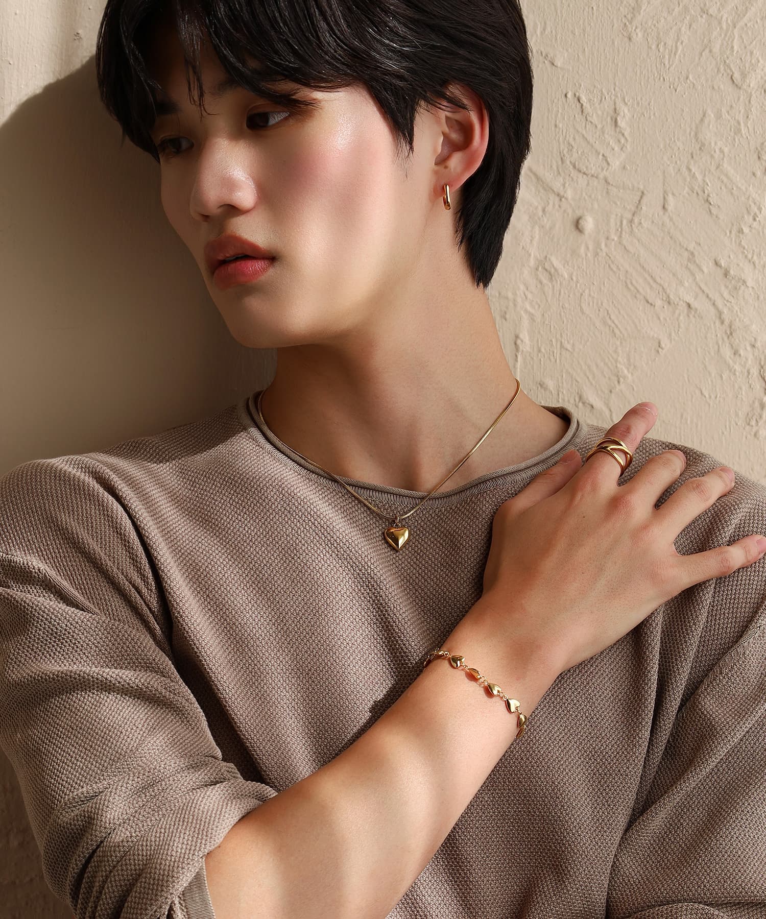 LHME（エルエイチエムイー） > “Moment”2wayベネチアンポイントハートネックレス/ゴールド/サージカルステンレス316L（金属アレルギー対応）