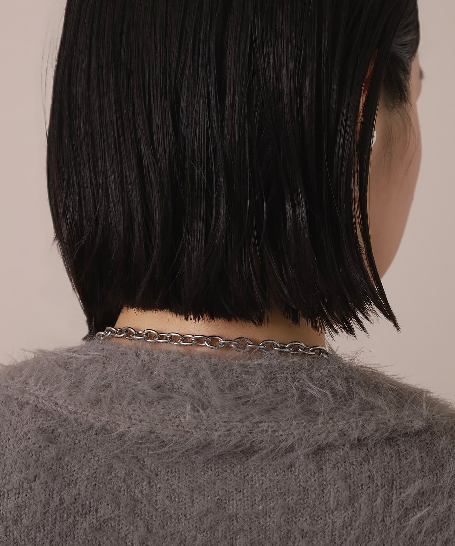 LHME（エルエイチエムイー） > “Moment”ポイントハートチャンキーネックレス/シルバー/サージカルステンレス316L（金属アレルギー対応）
