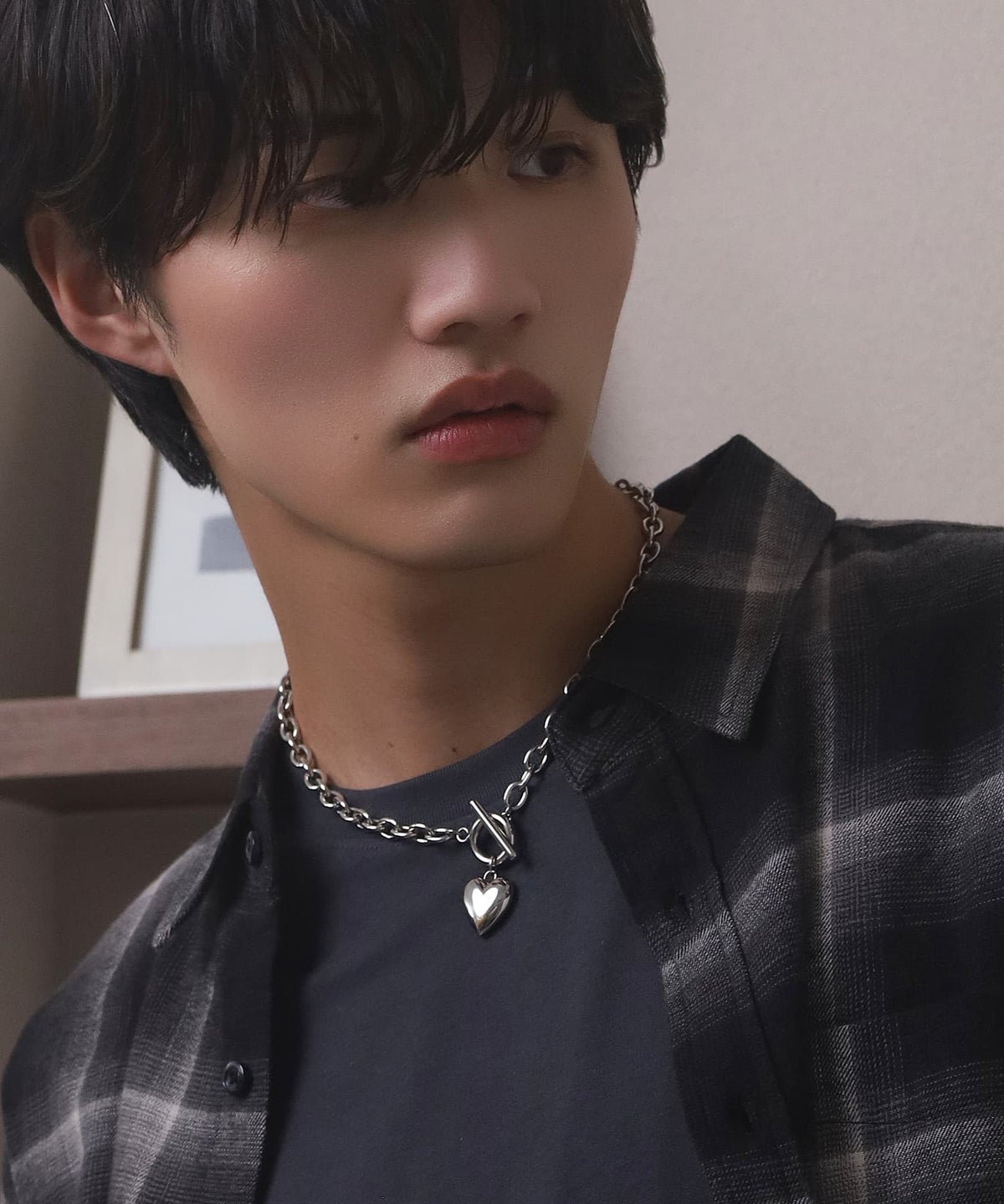 LHME（エルエイチエムイー） > “Moment”ポイントハートチャンキーネックレス/シルバー/サージカルステンレス316L（金属アレルギー対応）