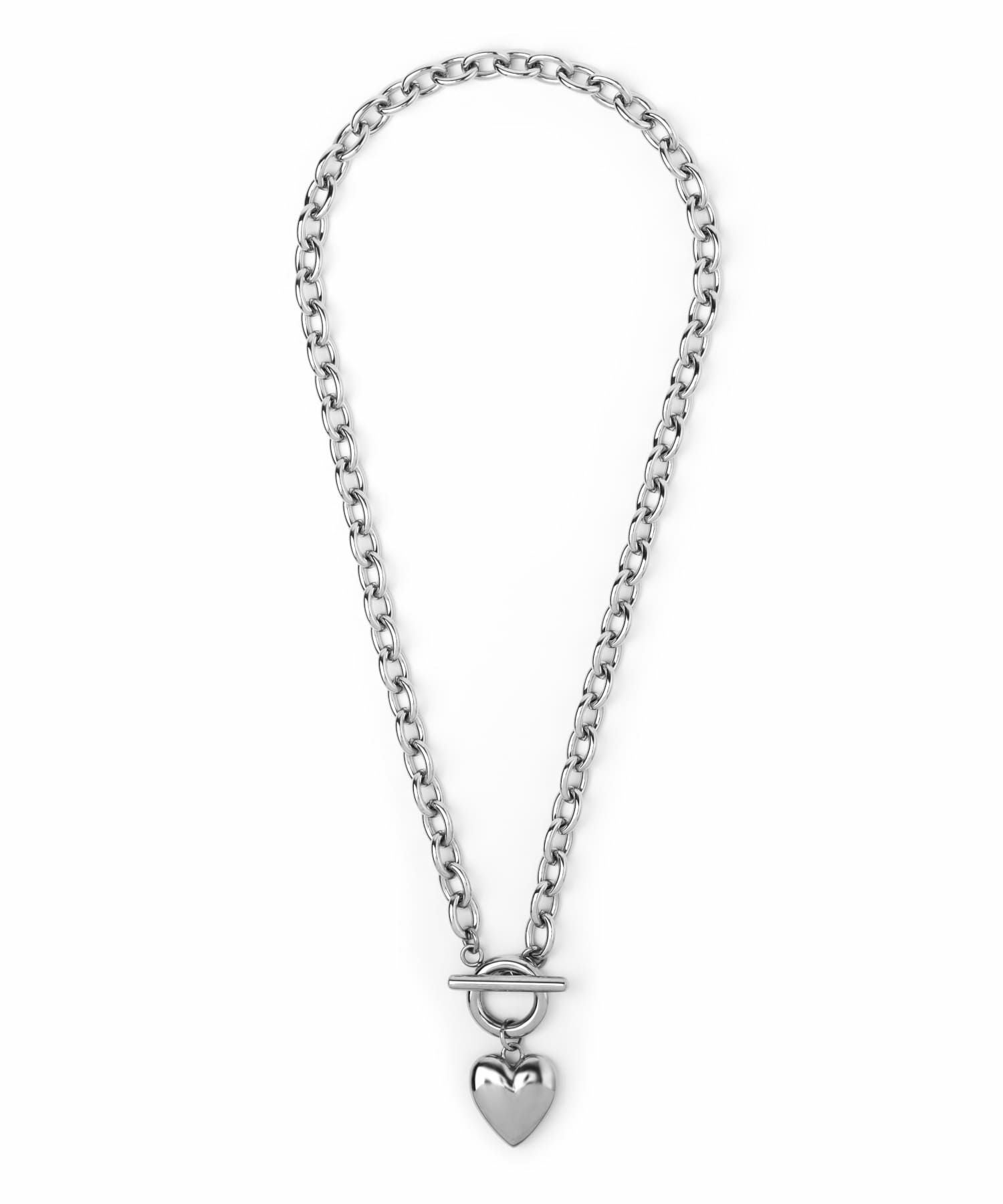 LHME（エルエイチエムイー） > “Moment”ポイントハートチャンキーネックレス/シルバー/サージカルステンレス316L（金属アレルギー対応）