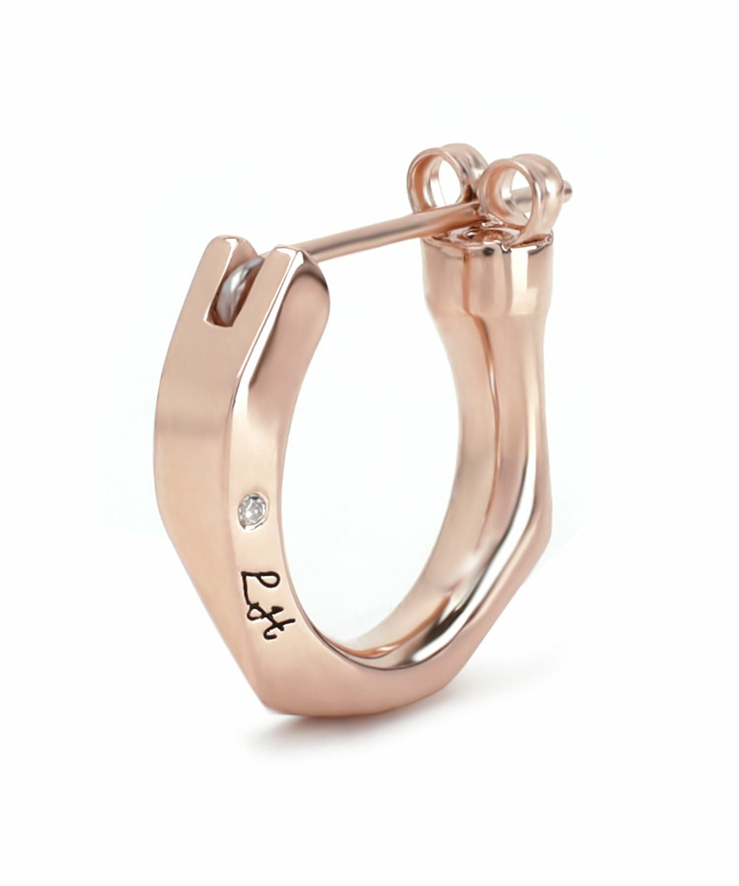 クロッシングピアス/フラグメントフープ/ピンクゴールド/シルバー925