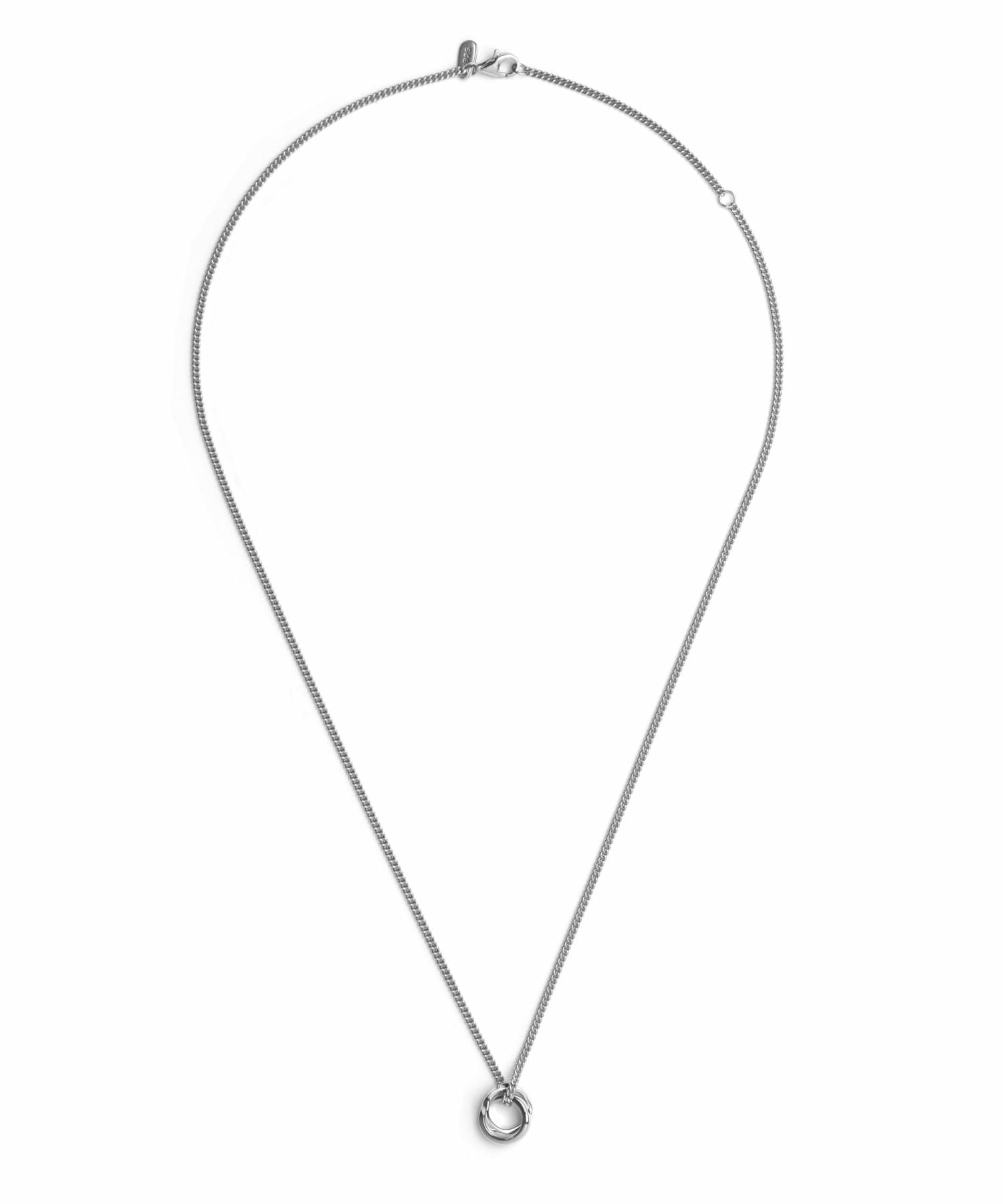 ウェーブダブルリングネックレス/シルバー/喜平チェーン/シルバー925