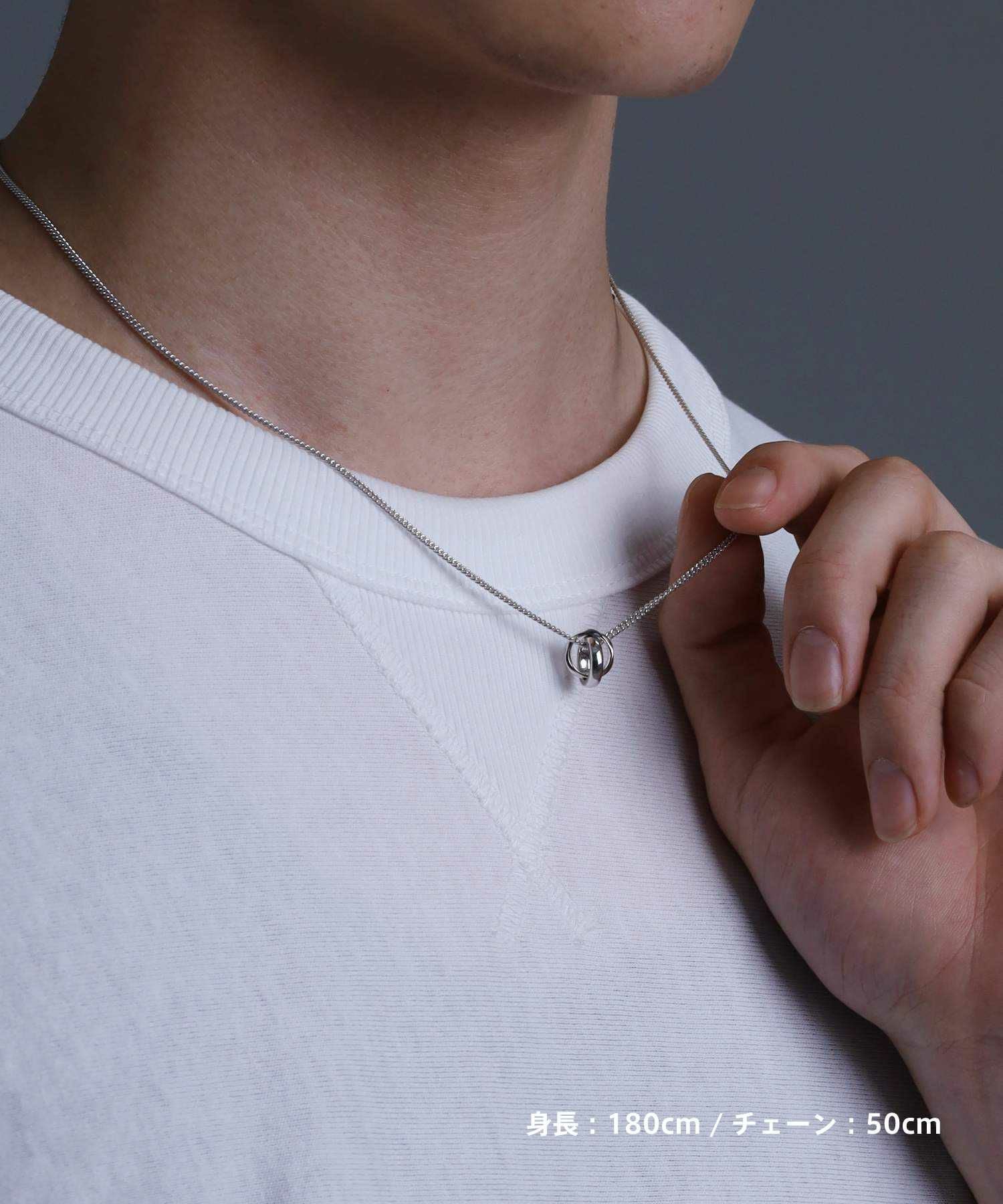 ウェーブダブルリングネックレス/シルバー/喜平チェーン/シルバー925