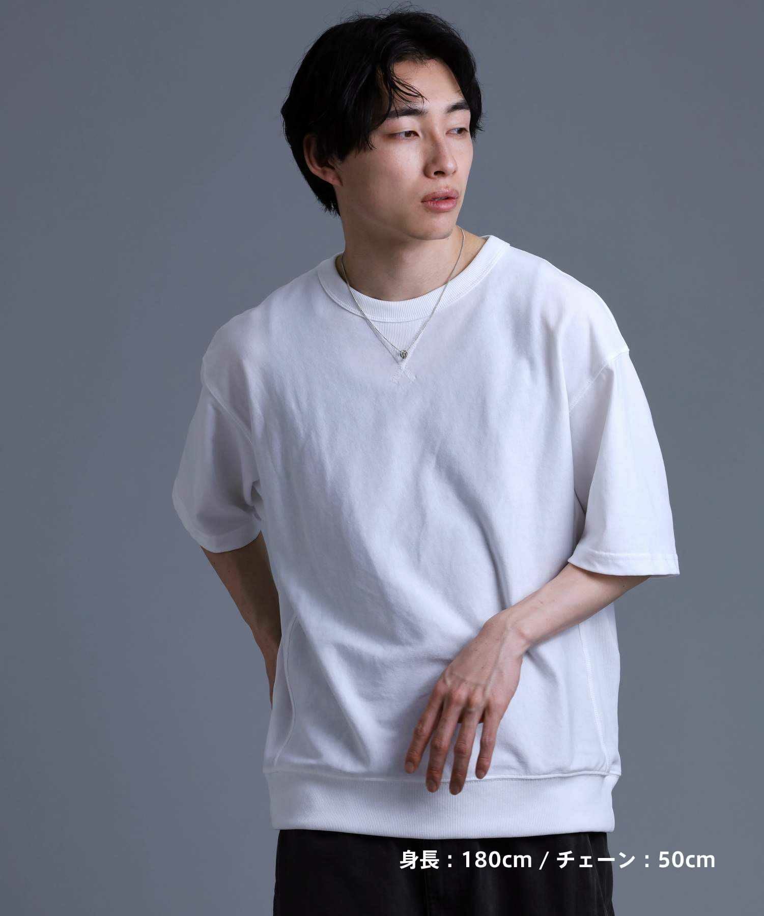 ウェーブダブルリングネックレス/シルバー×ライトブラック/喜平チェーン/シルバー925