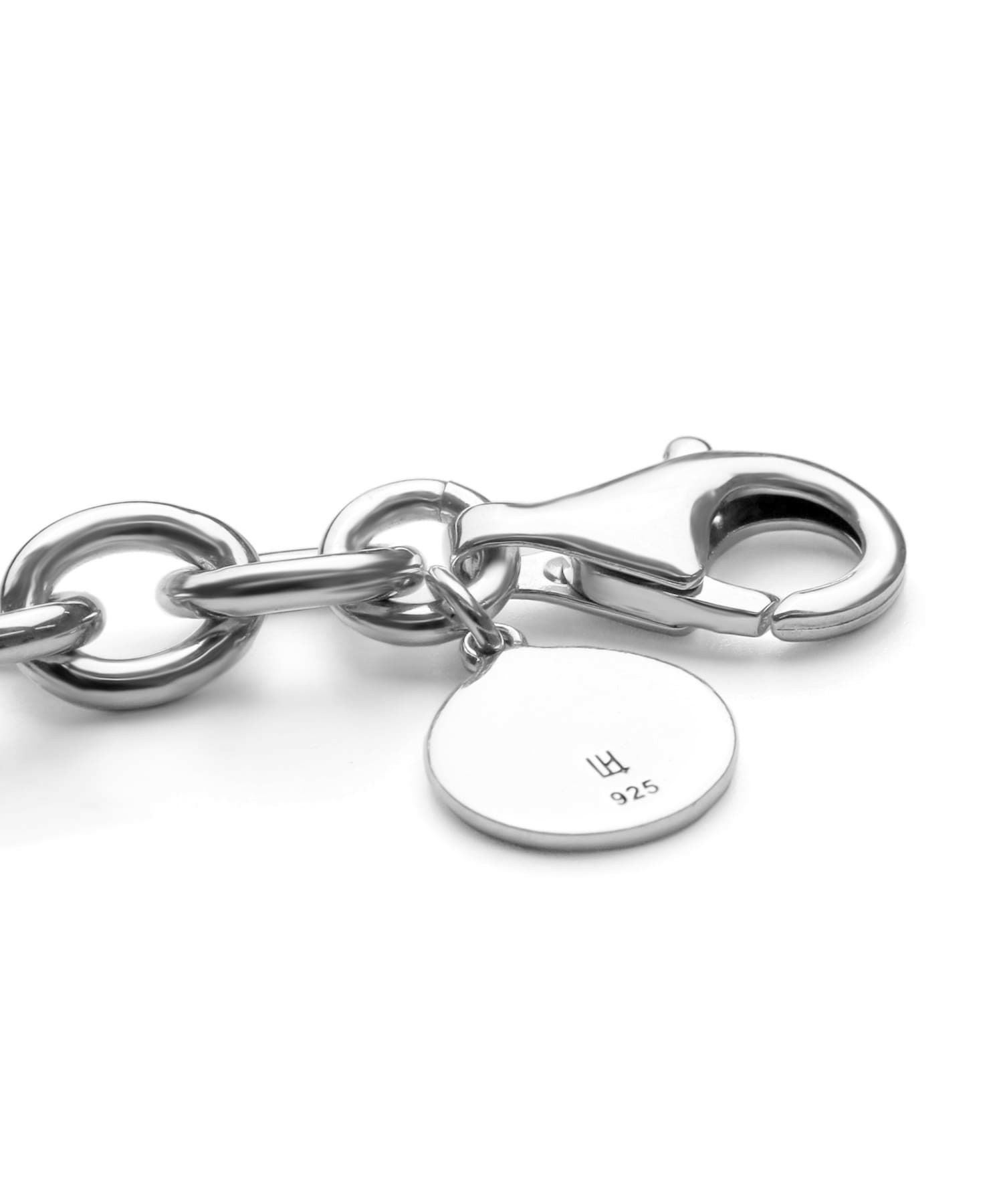 ボリュームチェーンブレスレット/LOGO/シルバー925