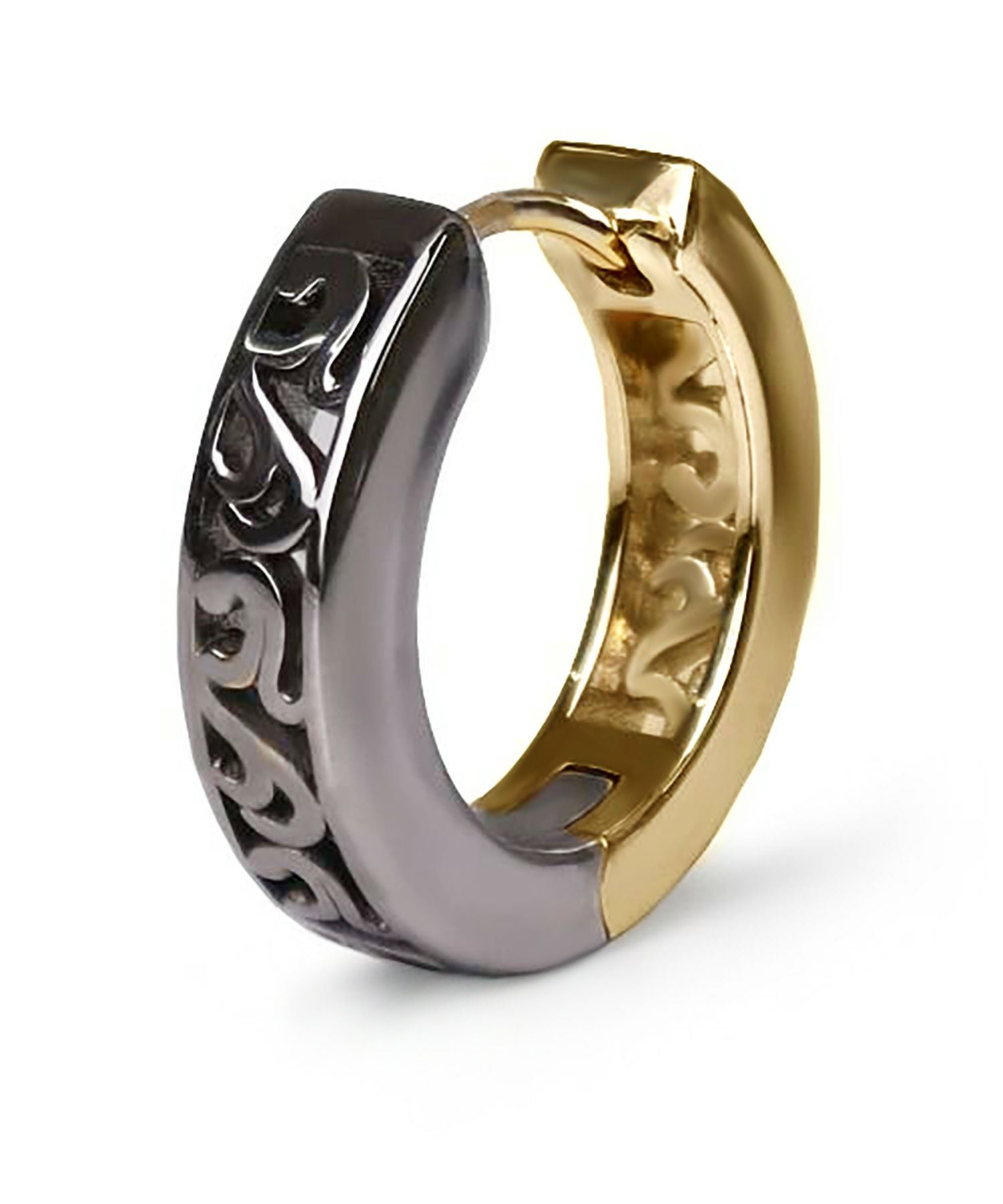 クラッチピアス/アラベスク/ライトブラック×ゴールド/シルバー925