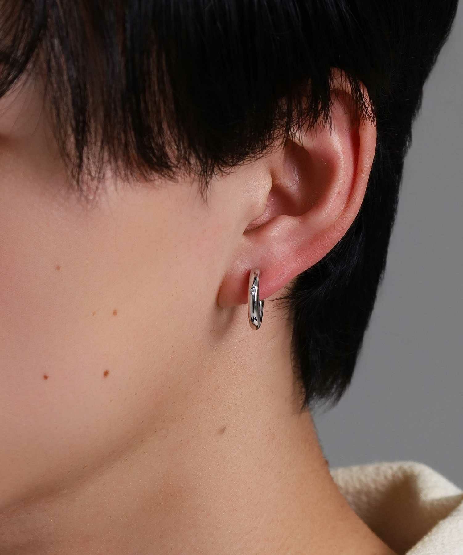 シルバーイヤリング/プレーン/ジルコニア/シルバー925