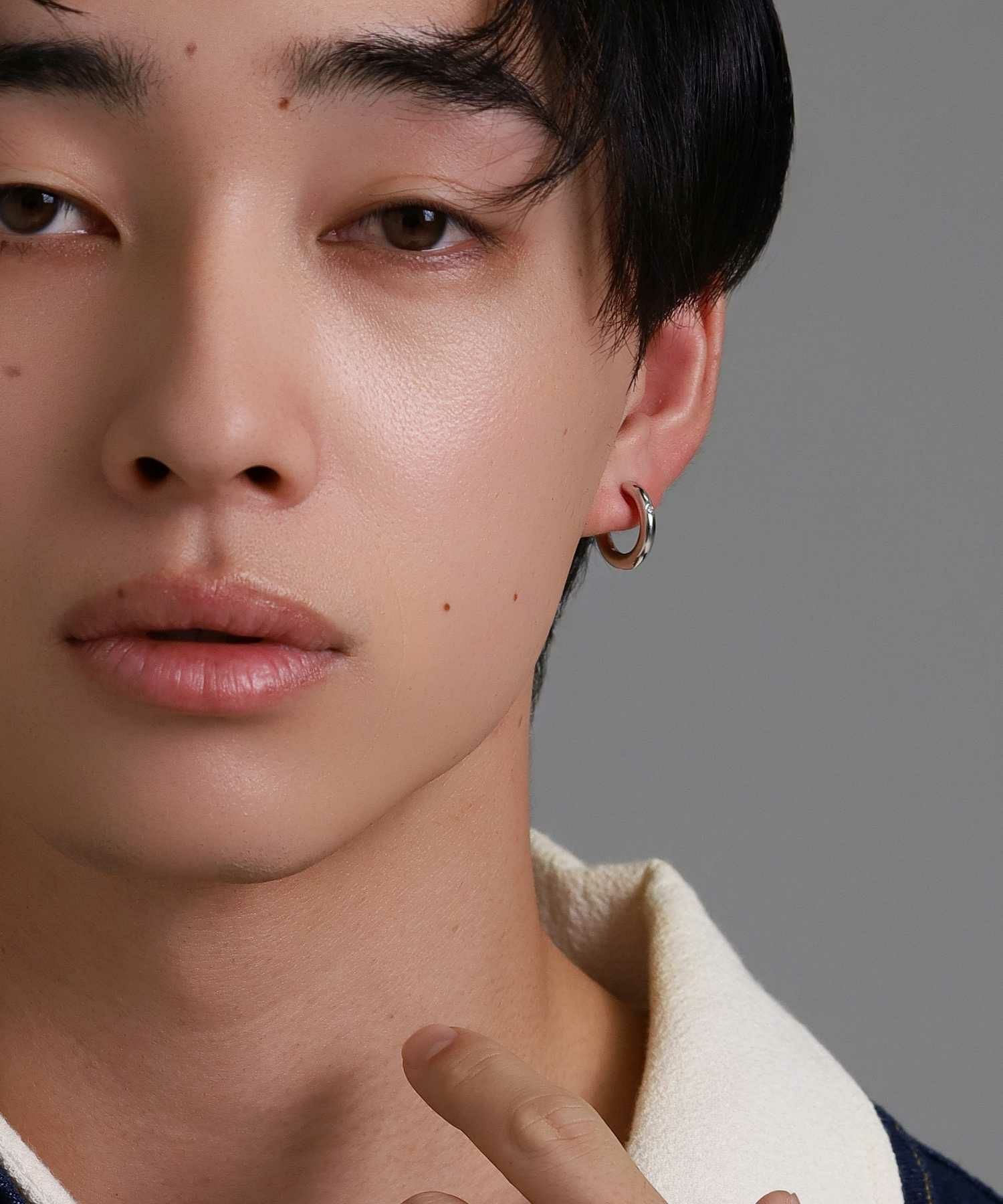 シルバーイヤリング/プレーン/ジルコニア/シルバー925