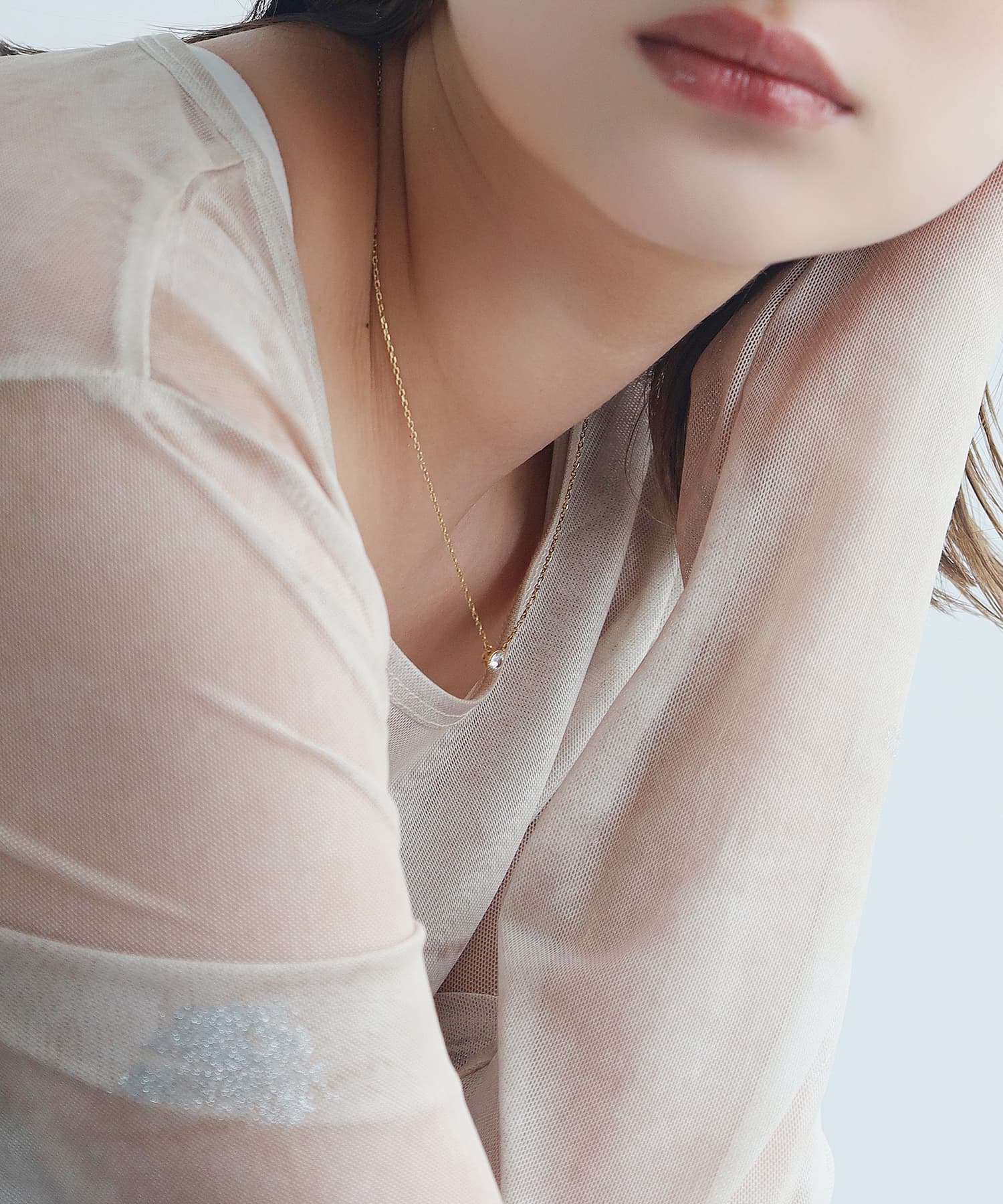 舞 ビジューネックレスtops 1 Phoebe/フィービィー】 【K10】ワントップビジューネックレス/BOX&