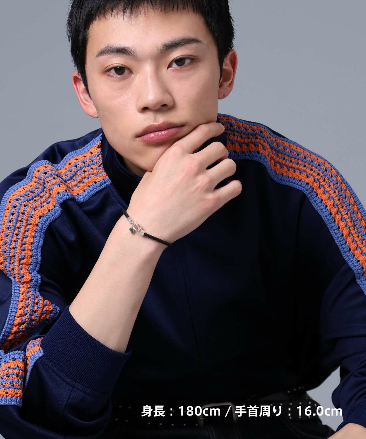 “HOWL”スリムレザーブレスレット/シルバー925