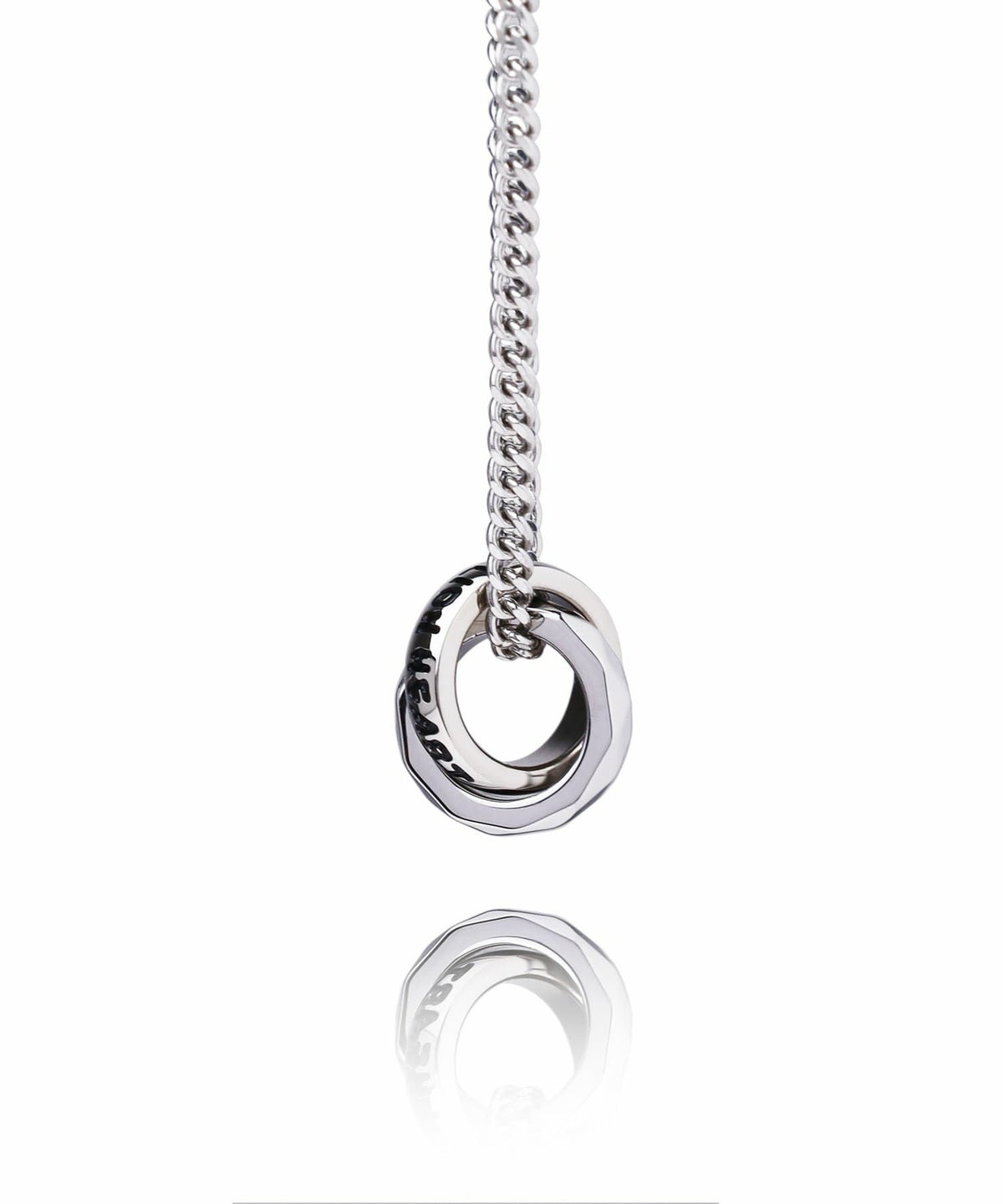 【限定展開】“THE EDGE”シグネチャーカッティングダブルリングネックレス/スペシャルパッケージ/サージカルステンレス（金属アレルギー対応）