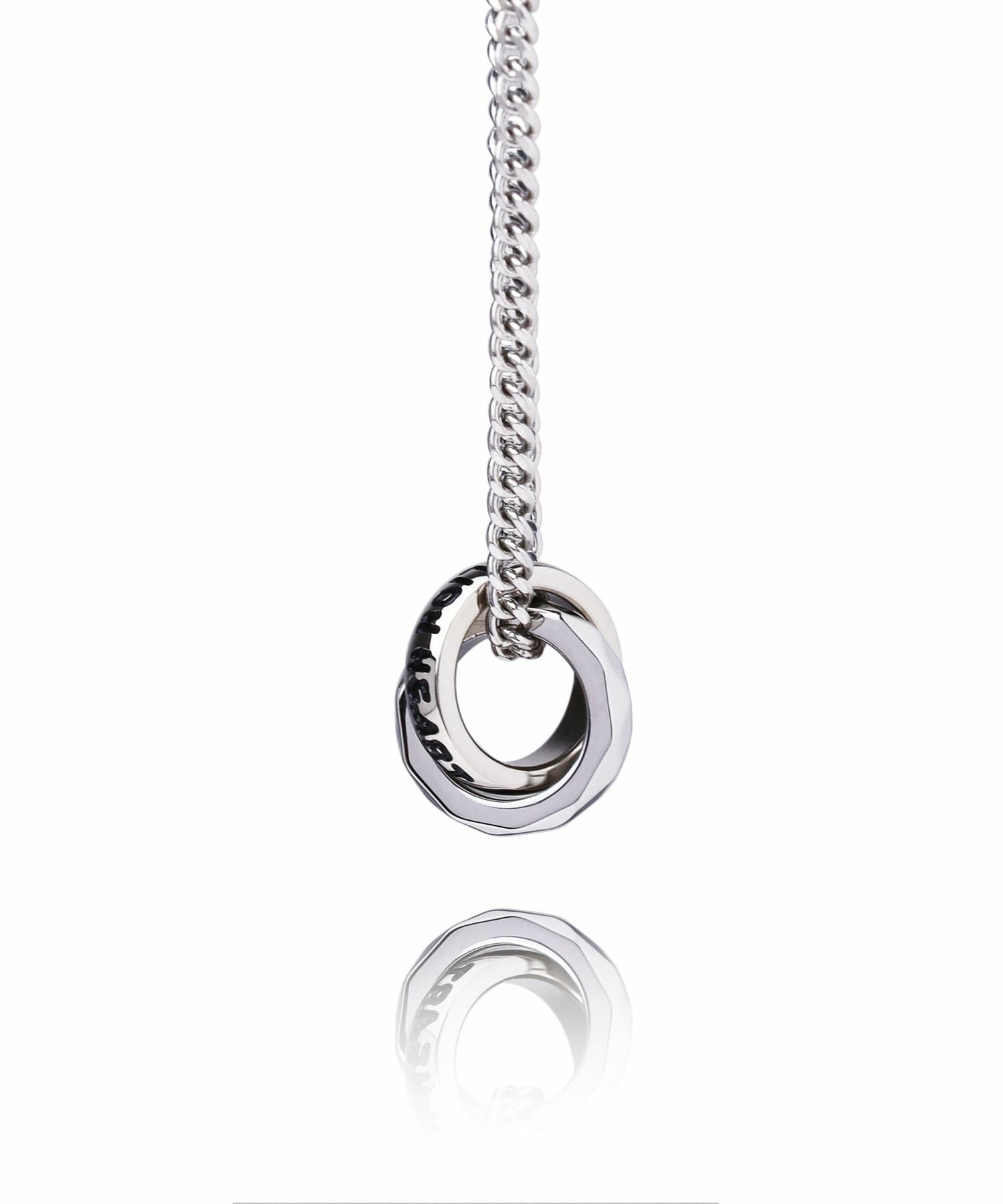 【限定展開】“THE EDGE”シグネチャーカッティングダブルリングネックレス/スペシャルパッケージ/サージカルステンレス（金属アレルギー対応）