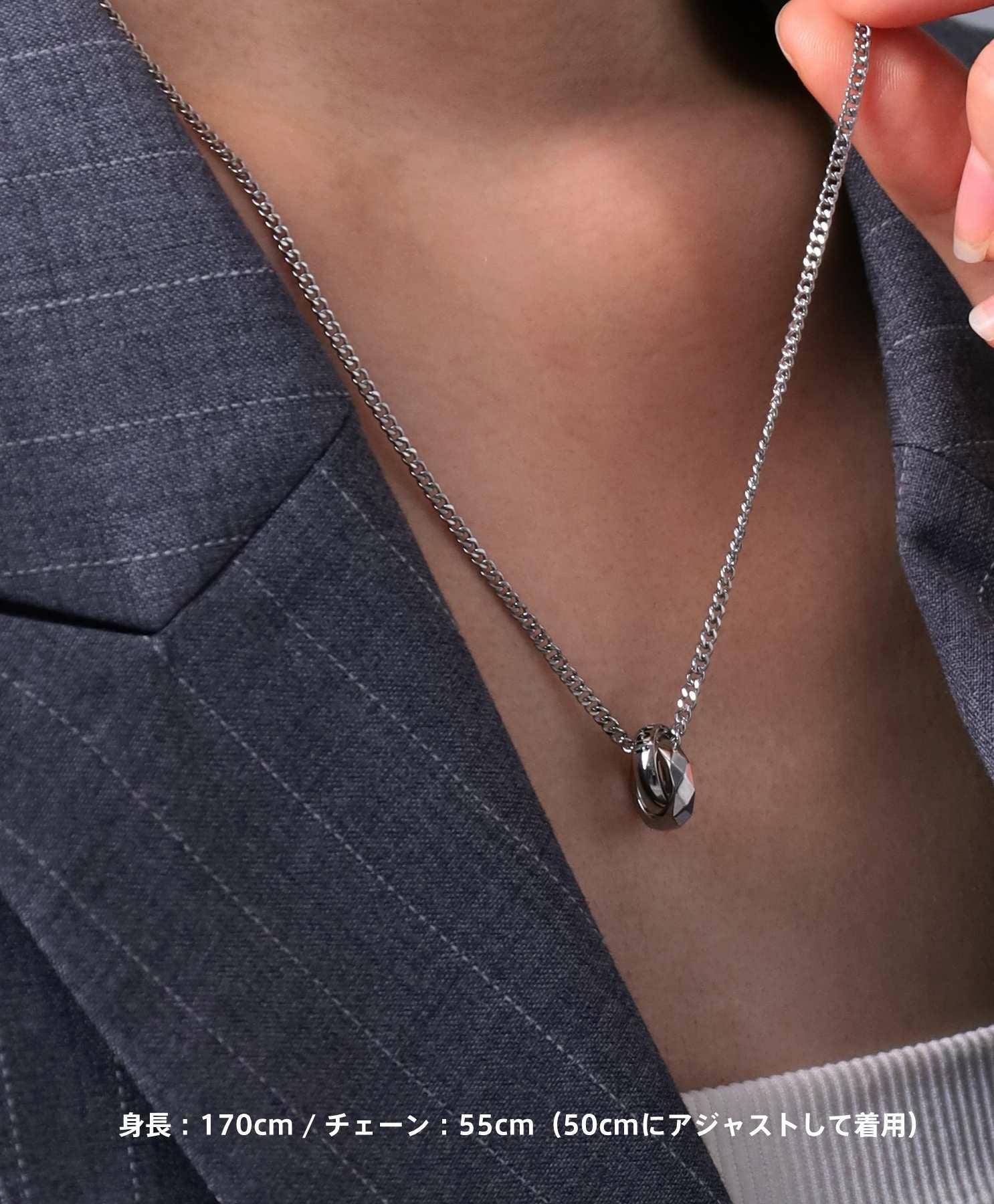 限定展開】“THE EDGE”シグネチャーカッティングダブルリングネックレス