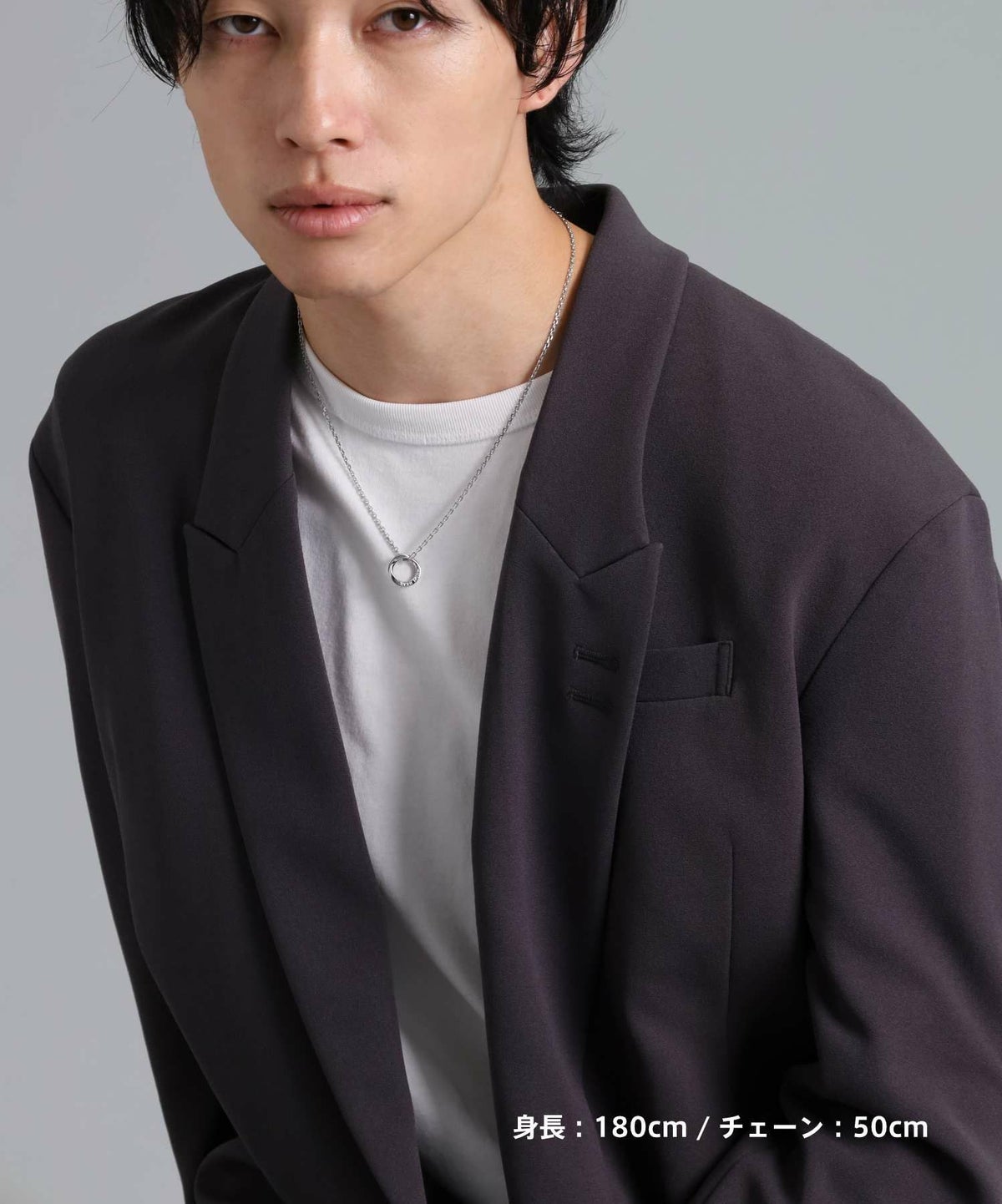 【限定展開】“LH-1”ワンツイストリングネックレス/サージカルステンレス（金属アレルギー対応）
