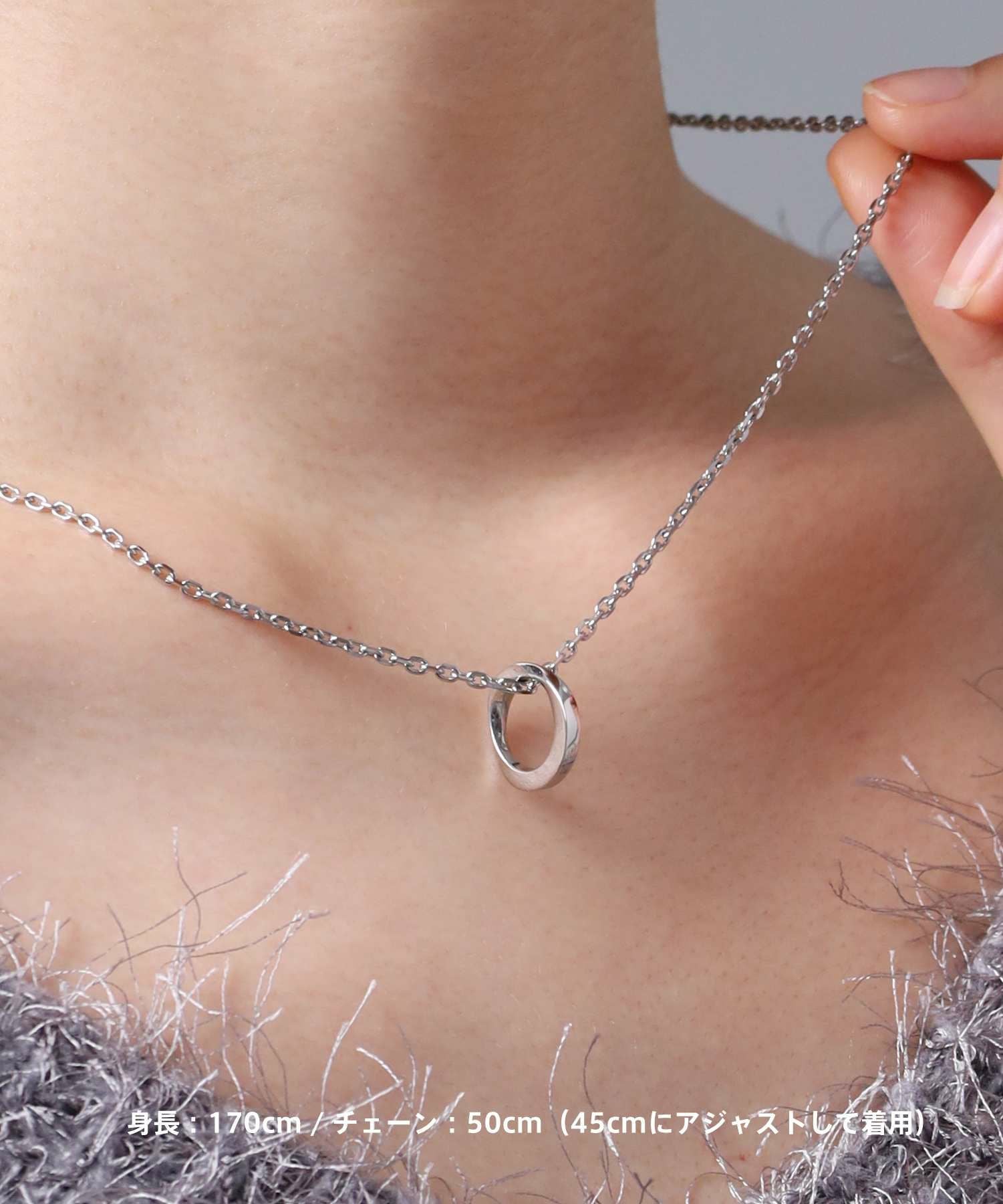 限定展開】“LH-1”ワンツイストリングネックレス/サージカルステンレス