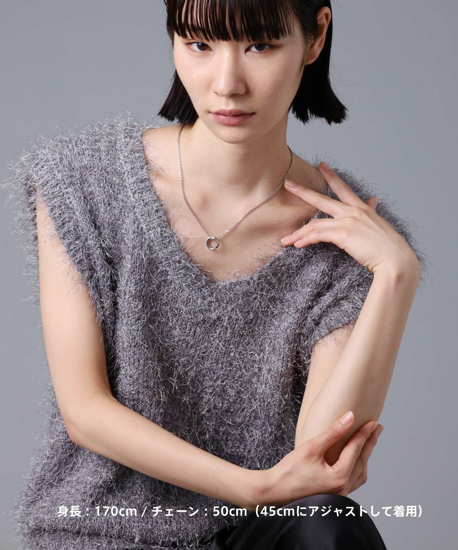 限定展開】“LH-1”ワンツイストリングネックレス/サージカルステンレス