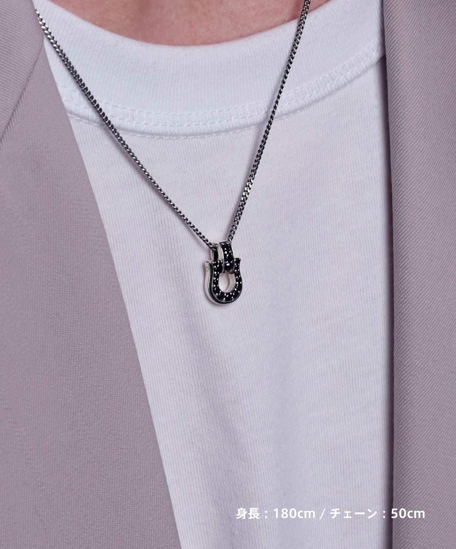 LUCK”ロイヤルホースシューネックレス/シルバー×ブラック/シルバー925